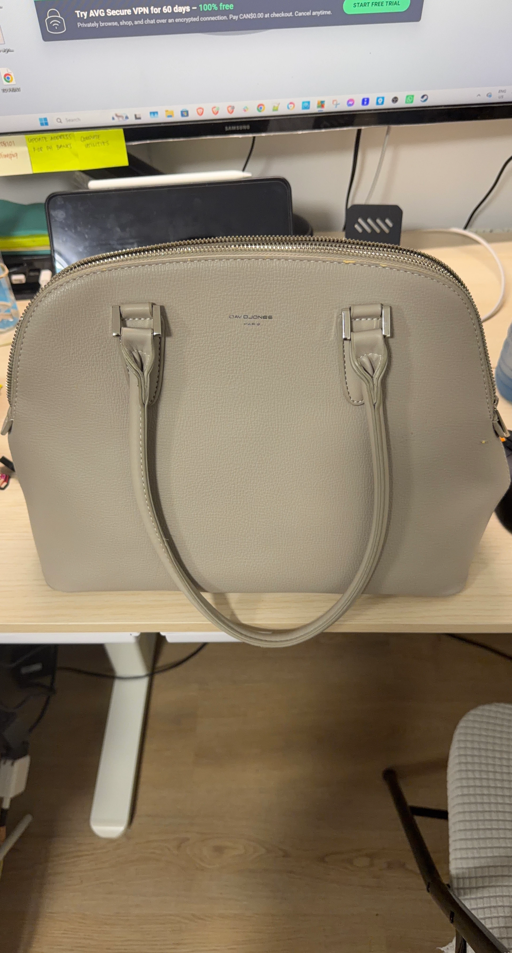 David Jones Paris Beige Handbag