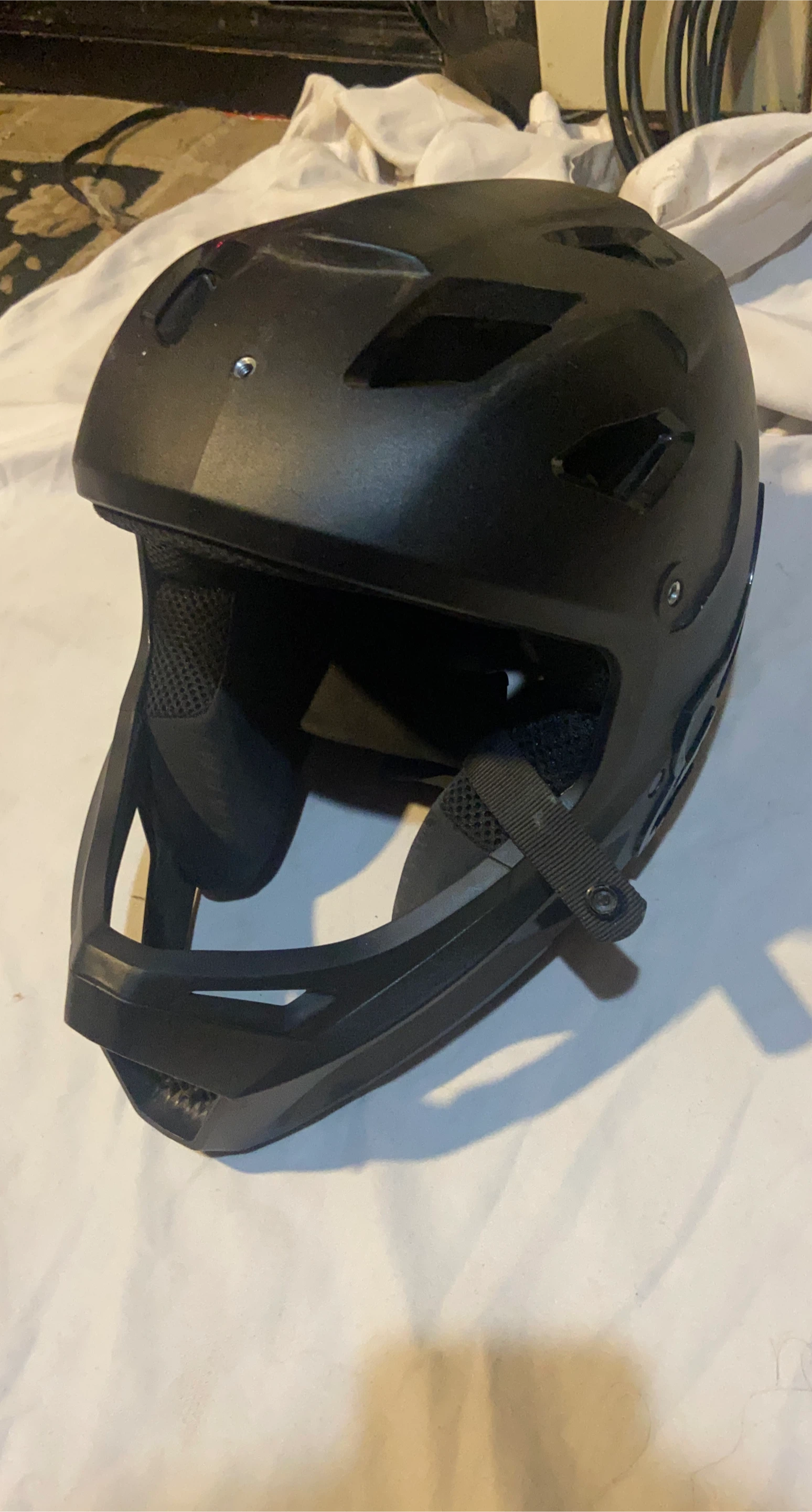 Black Full-Face Bicycle Helmet