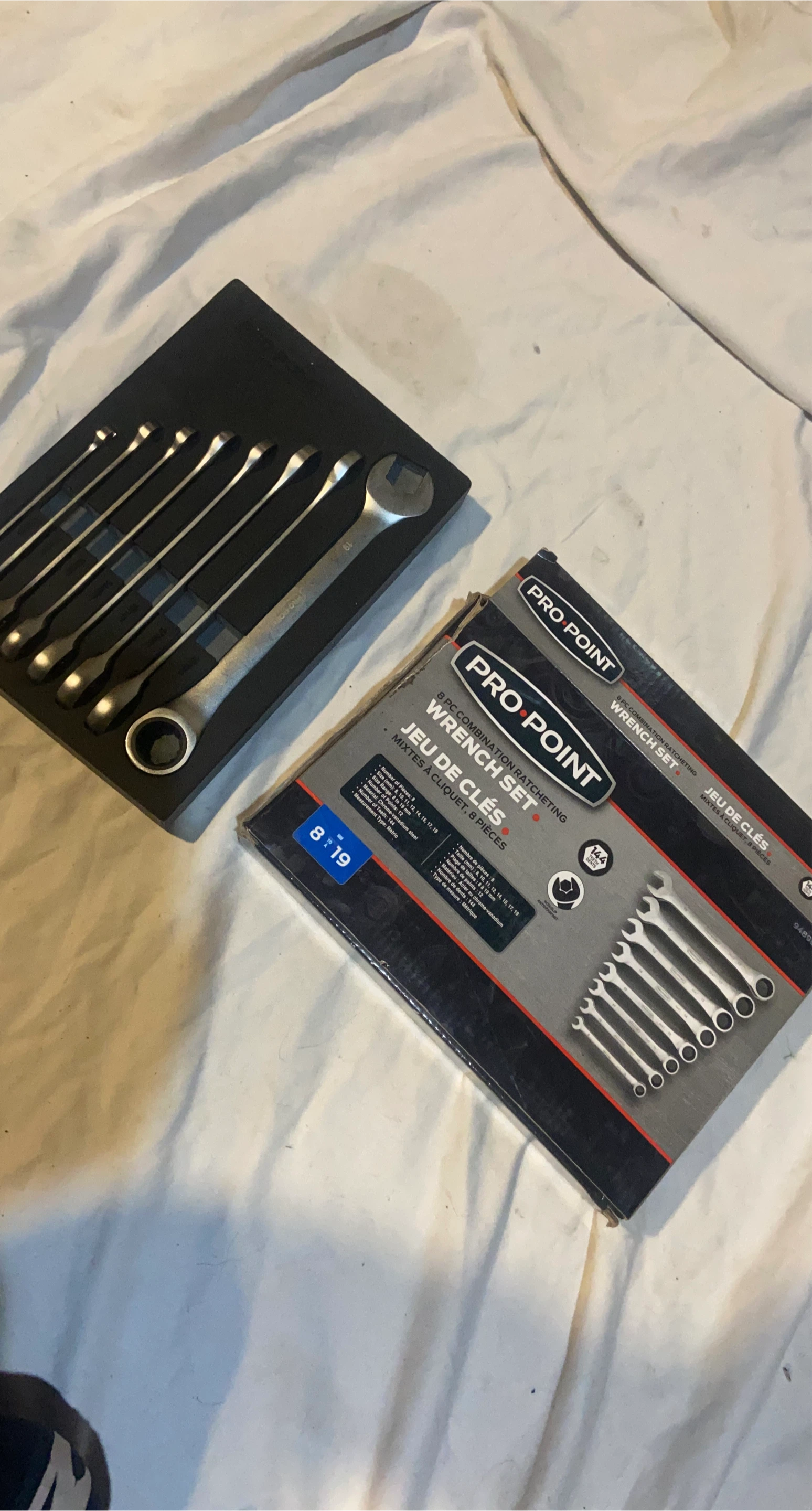 Pro Point 8 Pc Combination Ratcheting Wrench Set