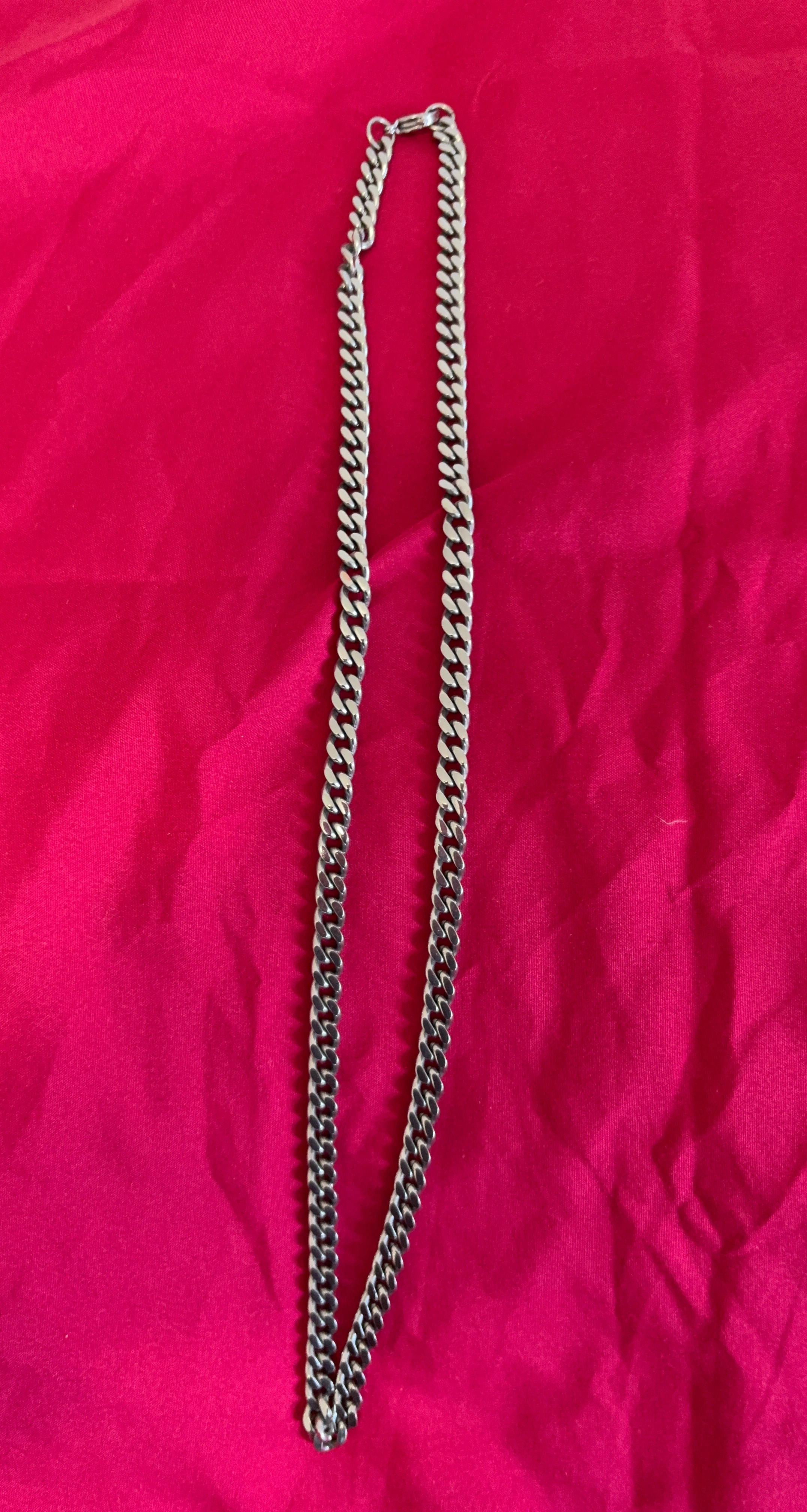 Silver-Tone Curb Chain Necklace