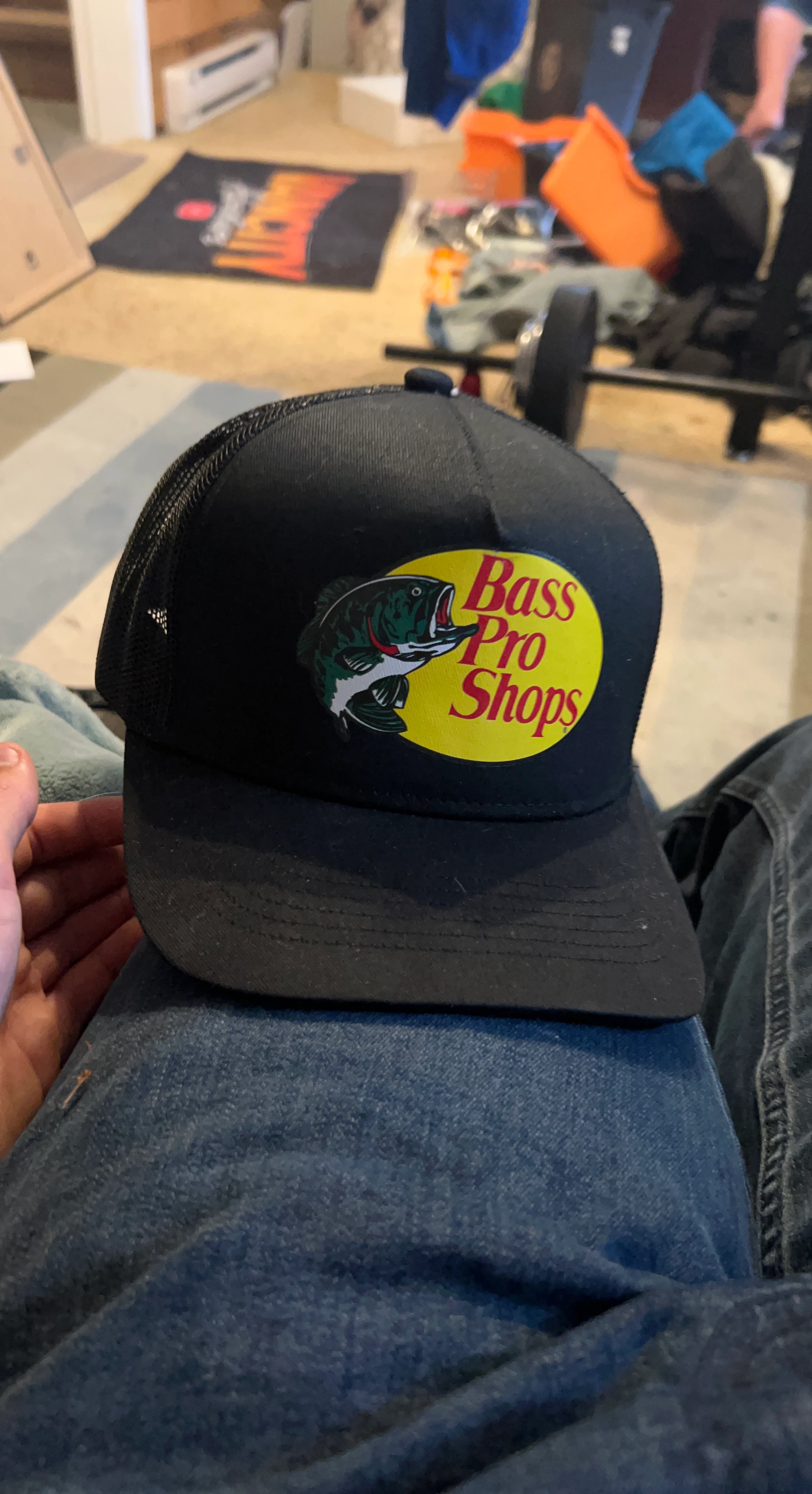 Bass Pro Shops Black Trucker Hat