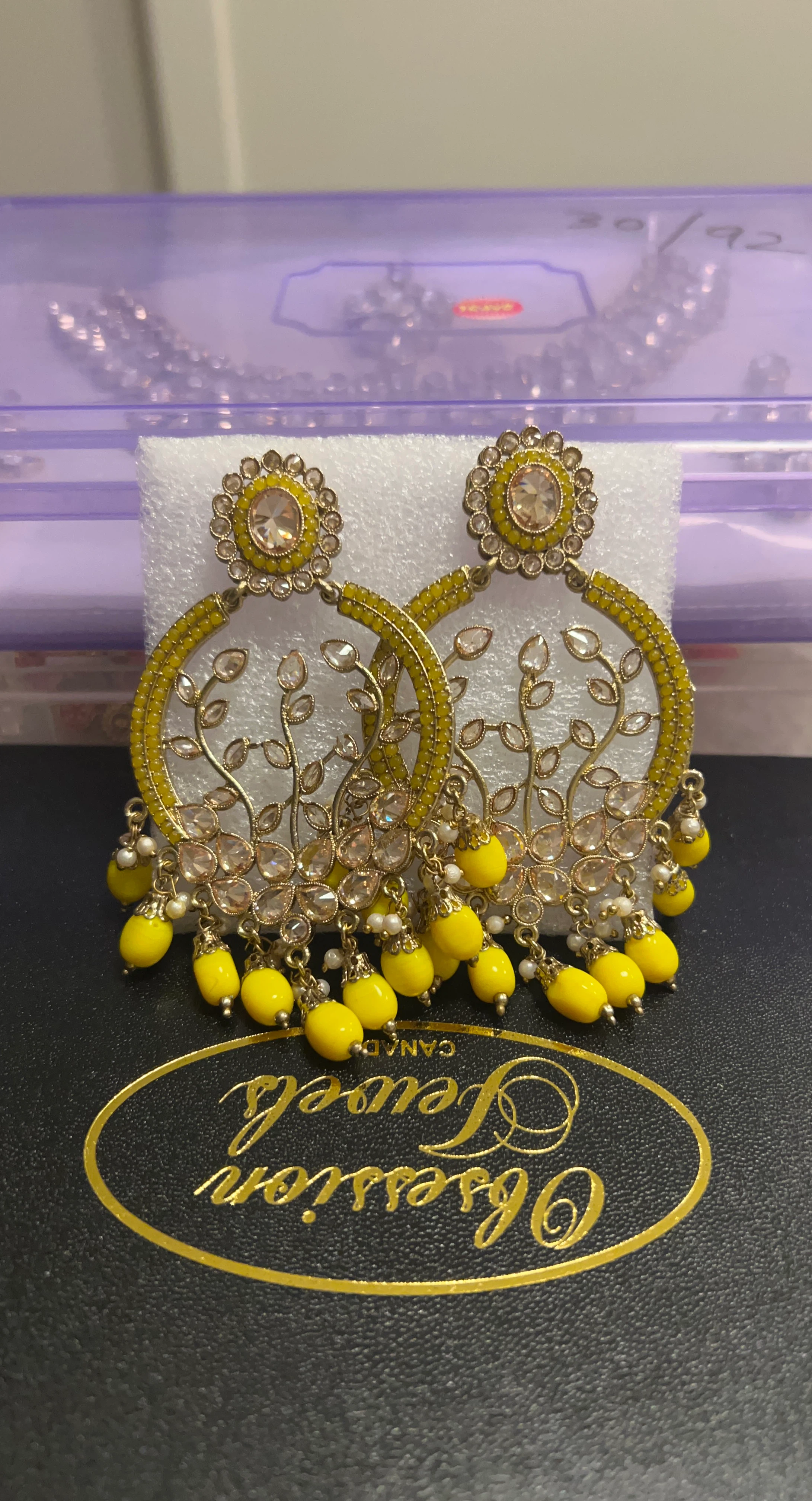 Obsession Jewels Yellow Dangle Earrings