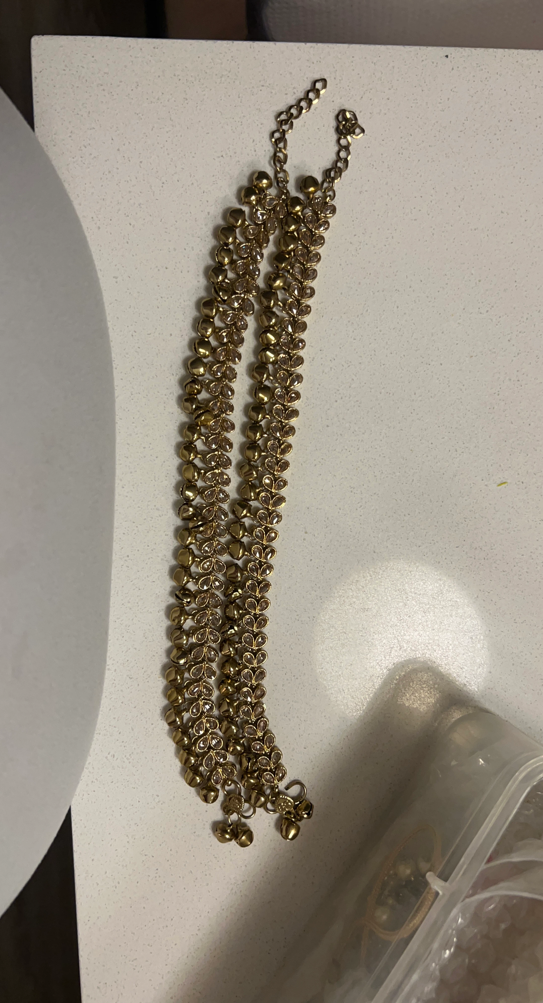 Gold-tone Heart Anklet Set