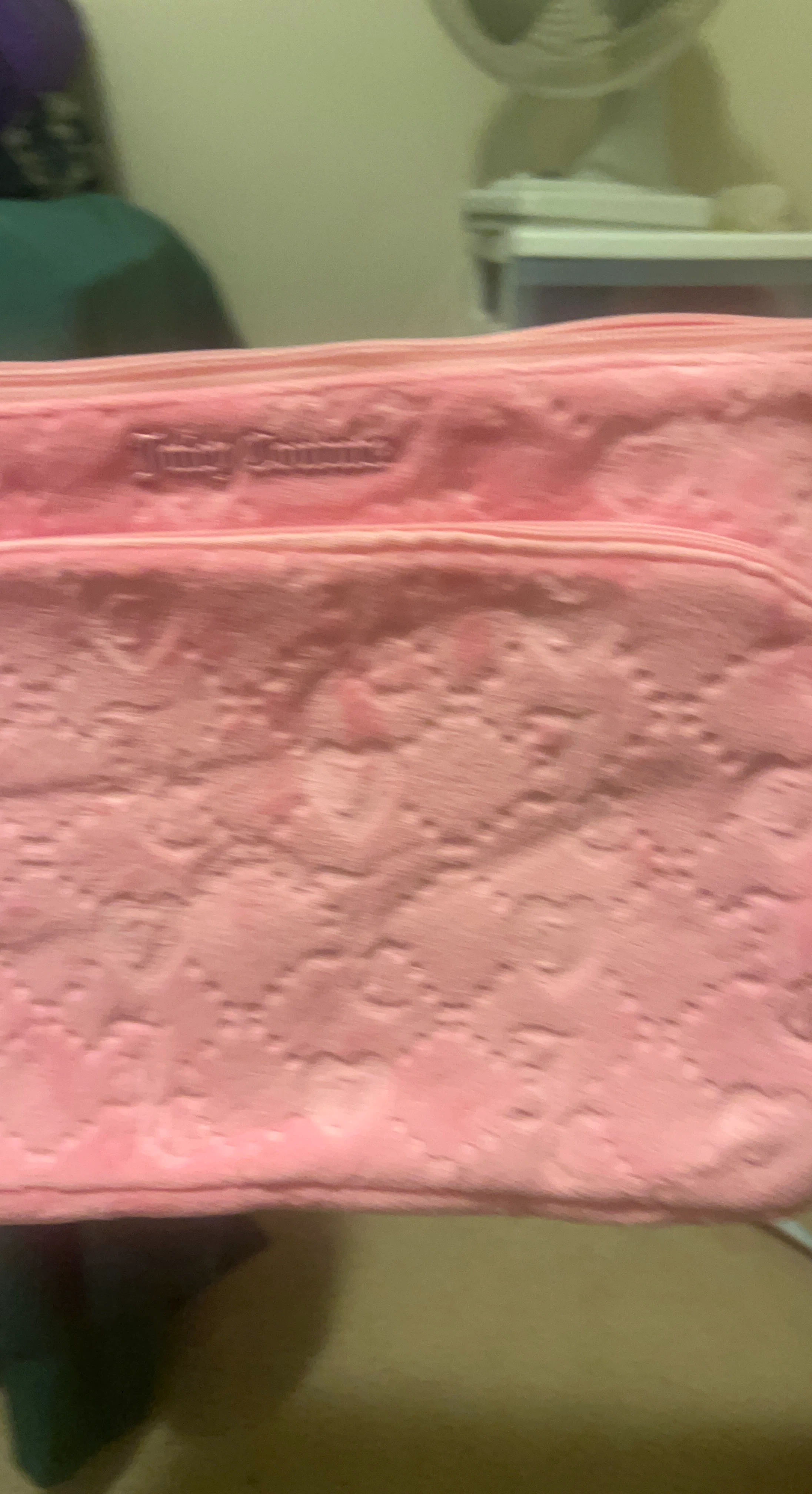 Juicy Couture Pink Velour Cosmetic Bag