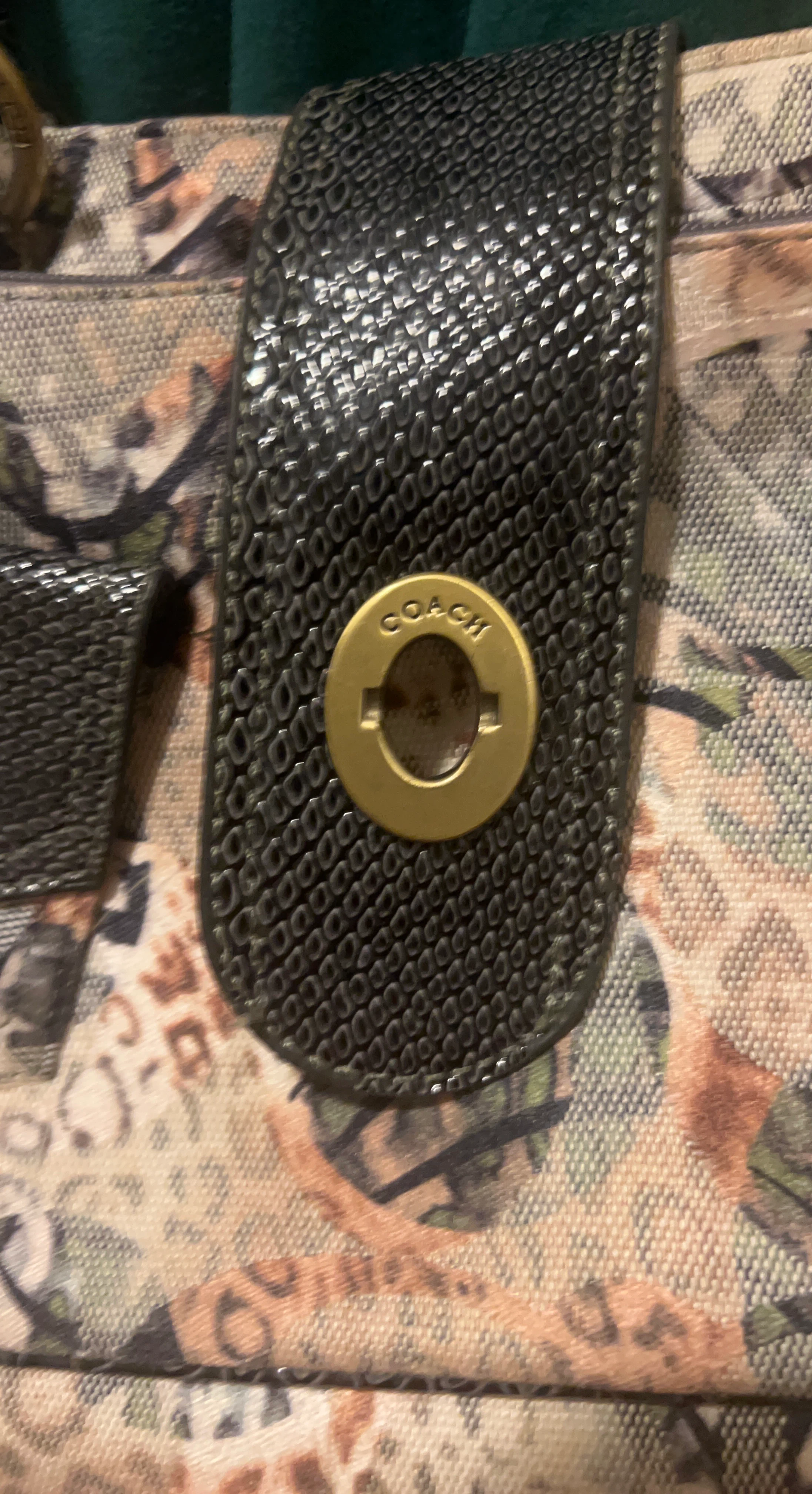 Coach Handbag with Mixed Print