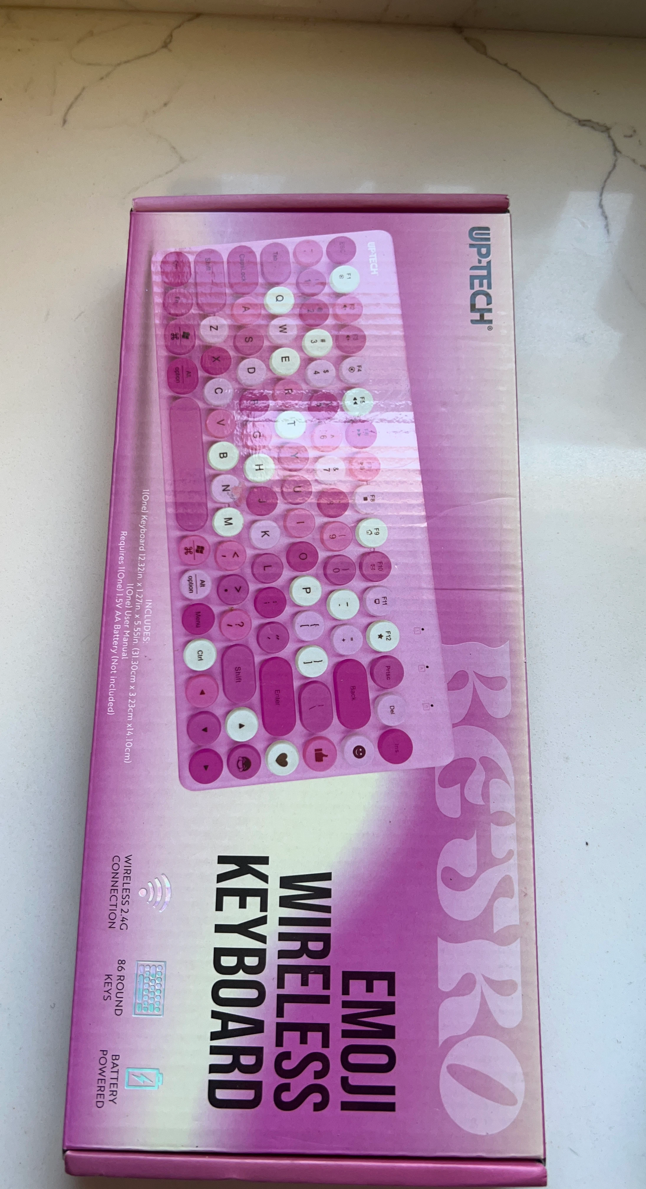 Up-Tech Pink Emoji Wireless Keyboard