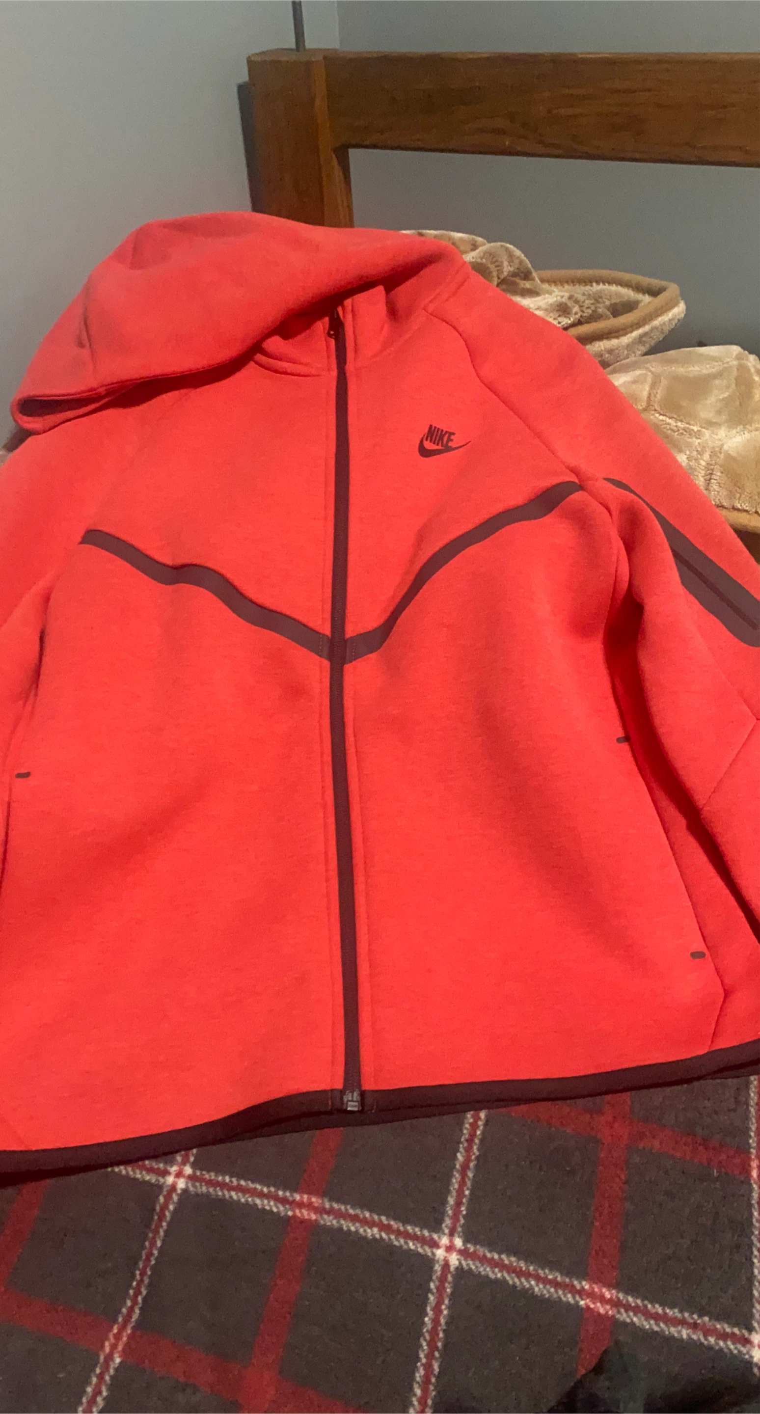 Nike Tech Fleece Full-Zip Hoodie Red