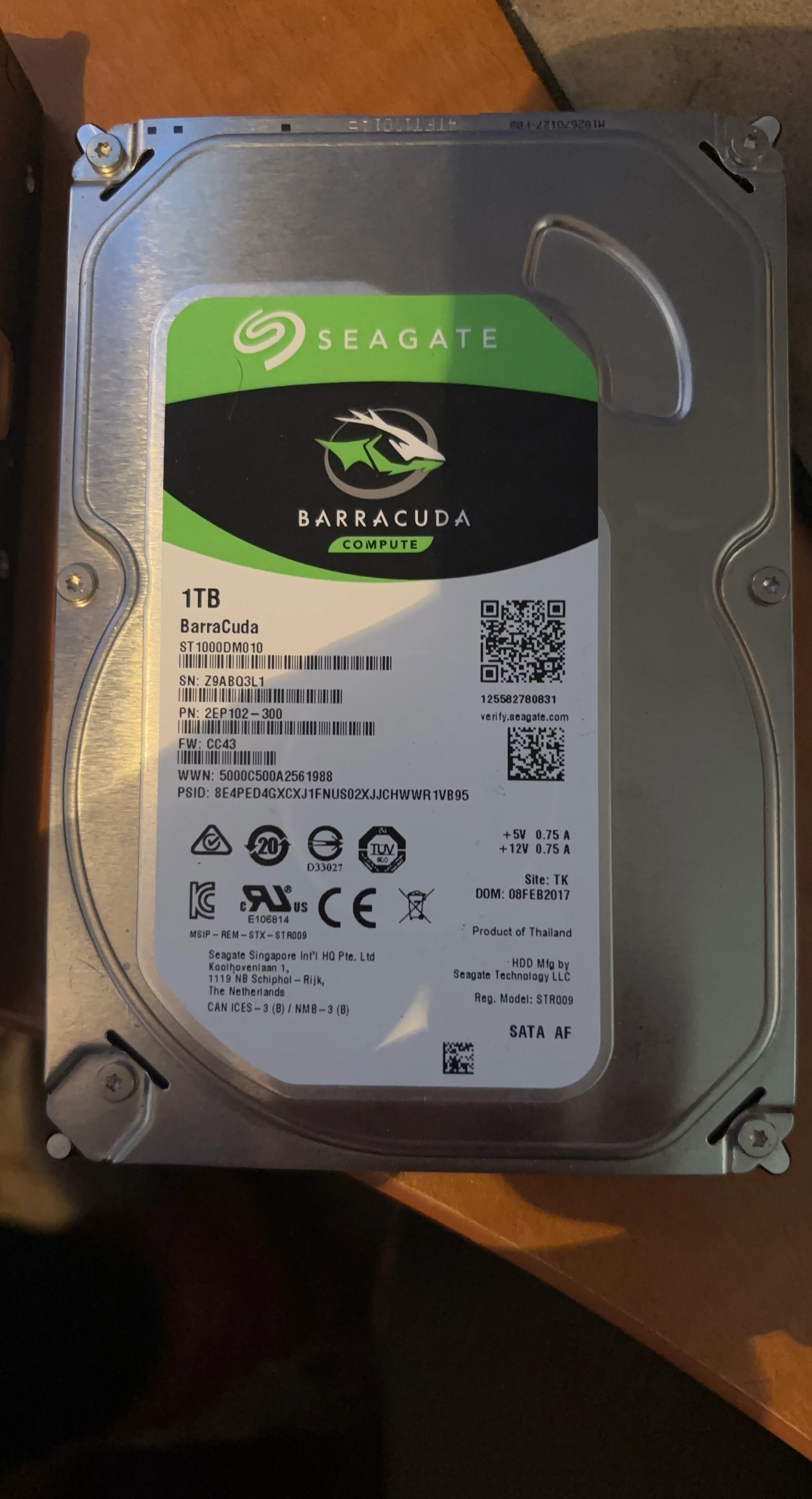 Seagate BarraCuda 1TB Internal Hard Drive