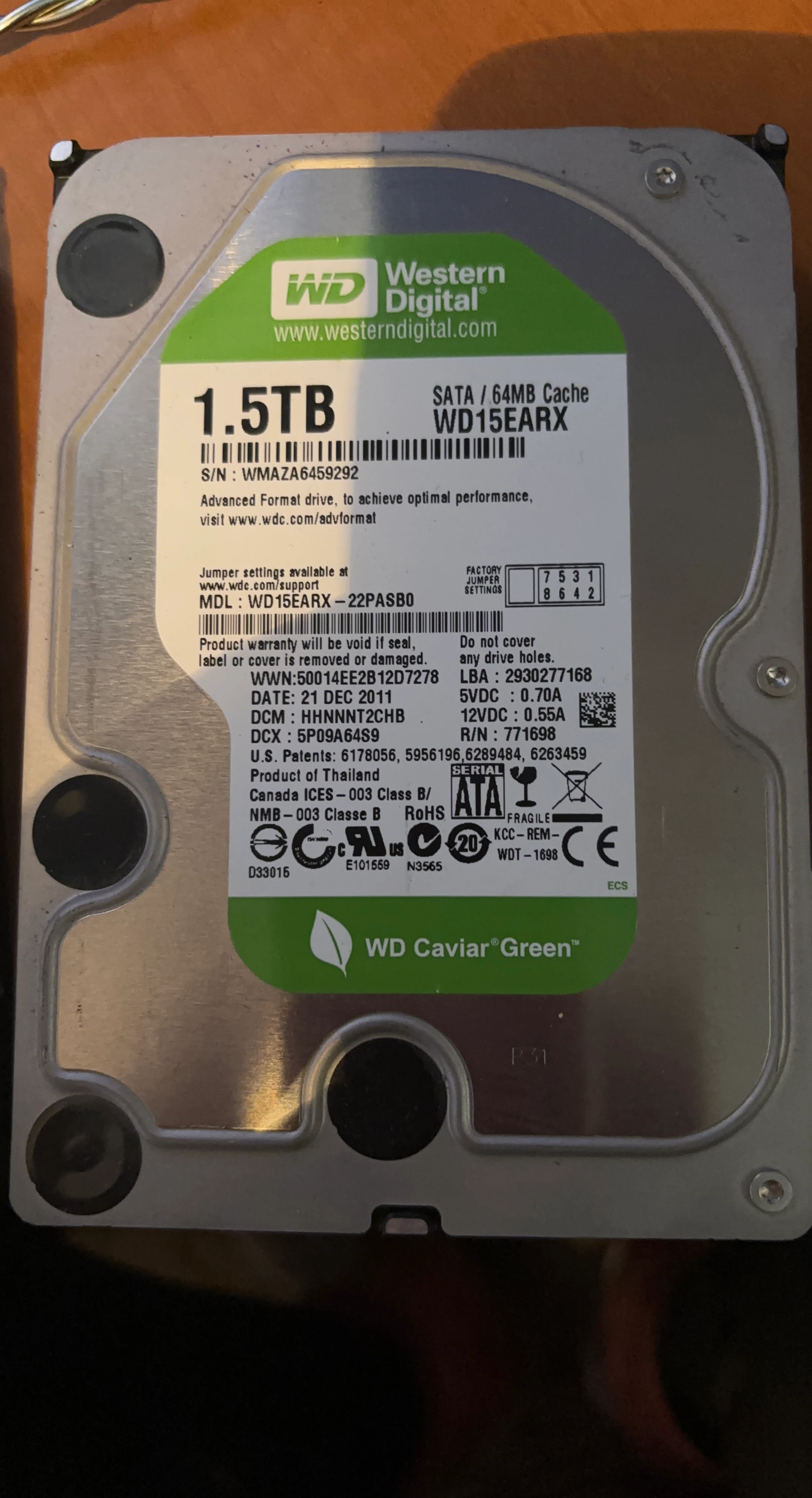 Western Digital Caviar Green 1.5TB HDD