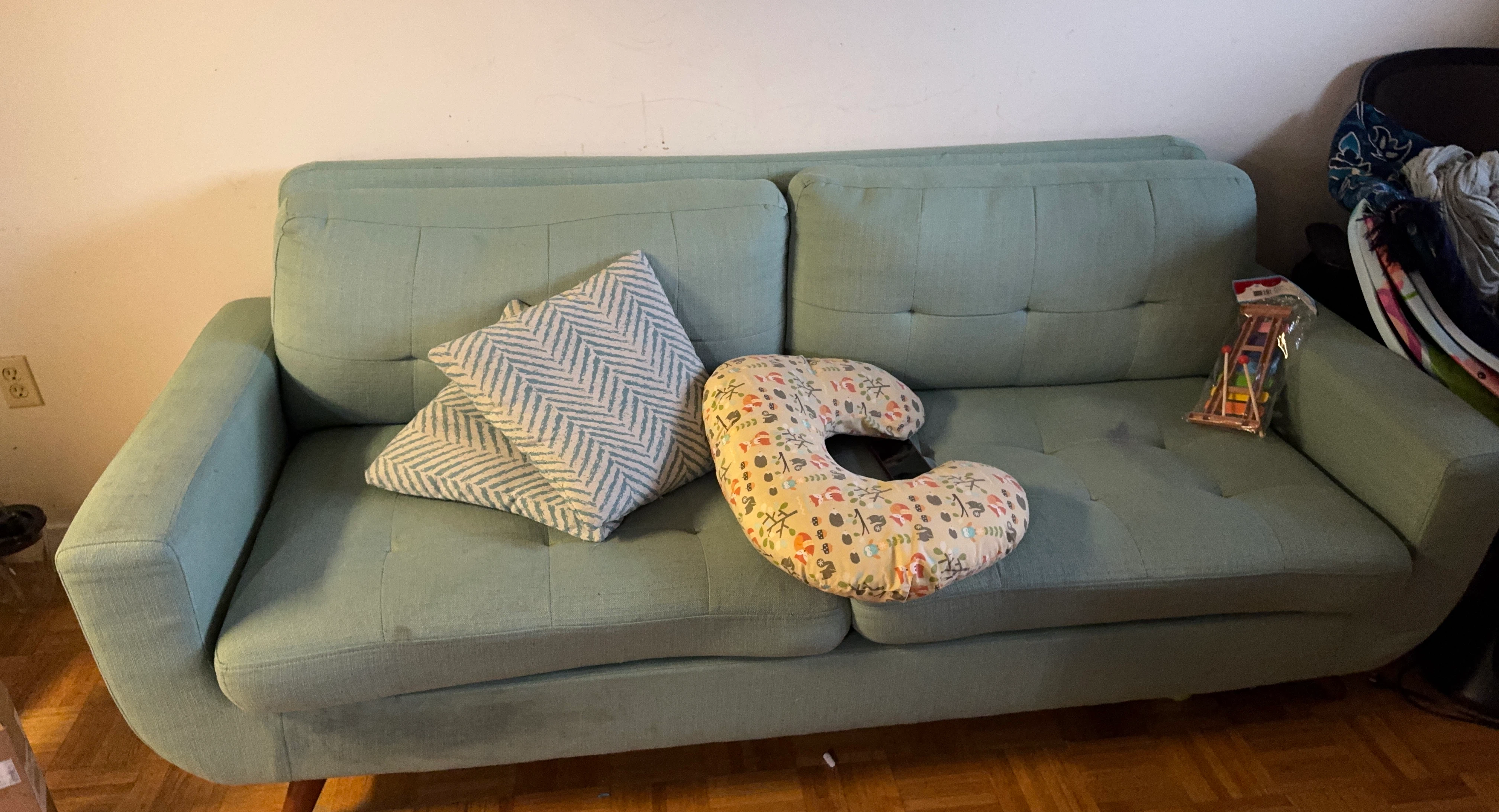 Mint Green Tufted Sofa