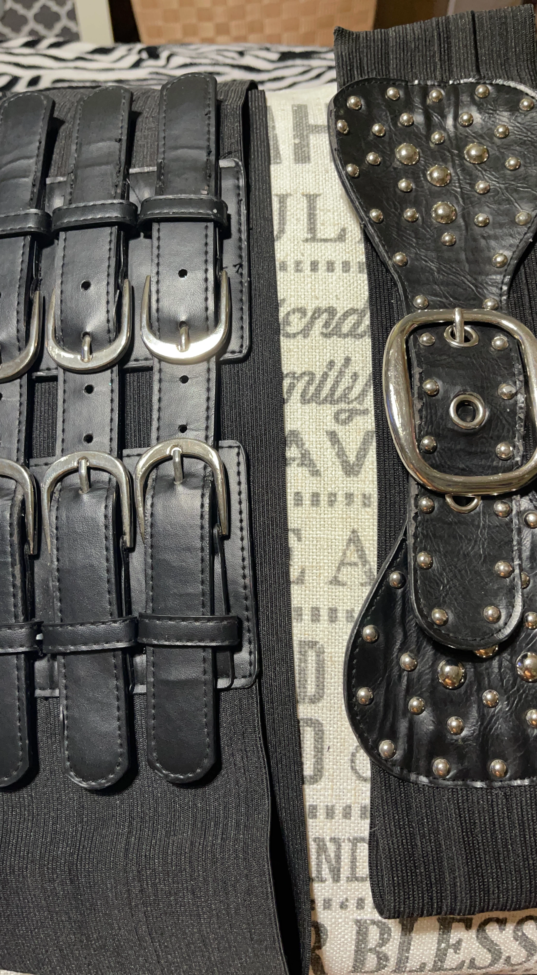 Set of Two Black Elastic Fashion Belts - photo 2