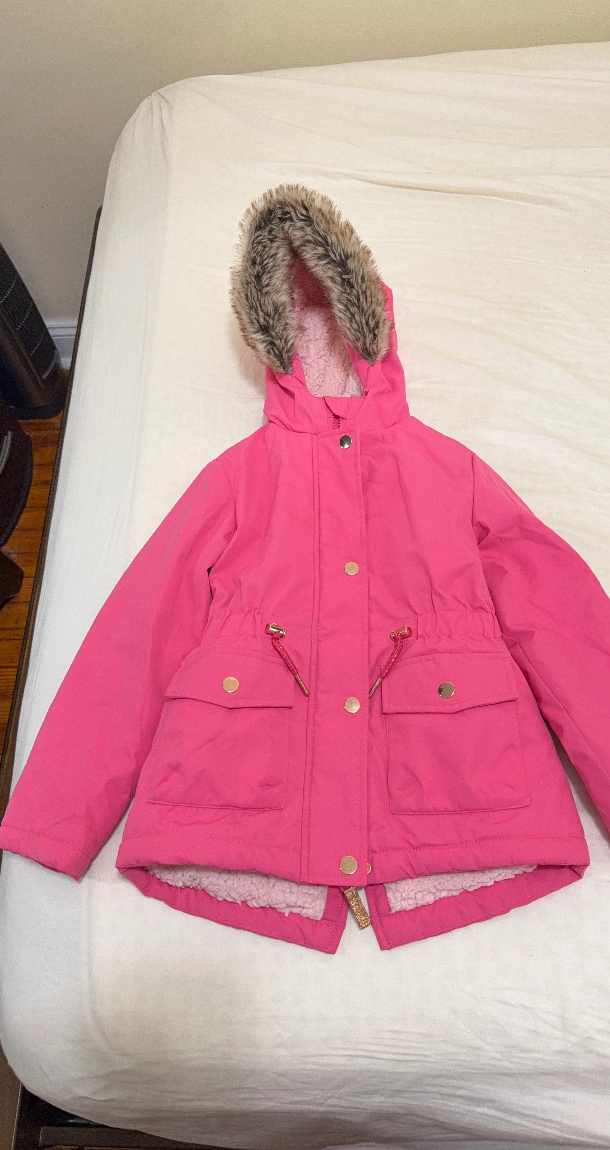 Girls Hot Pink Winter Parka