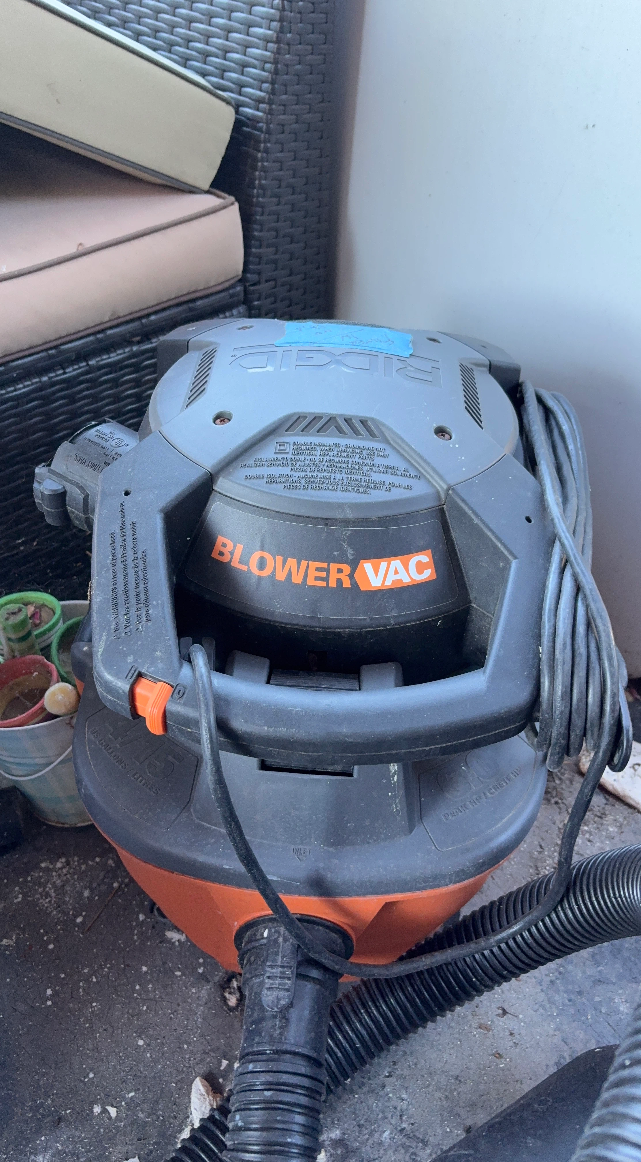 Ridgid 4.5 Gallon Blower Vac