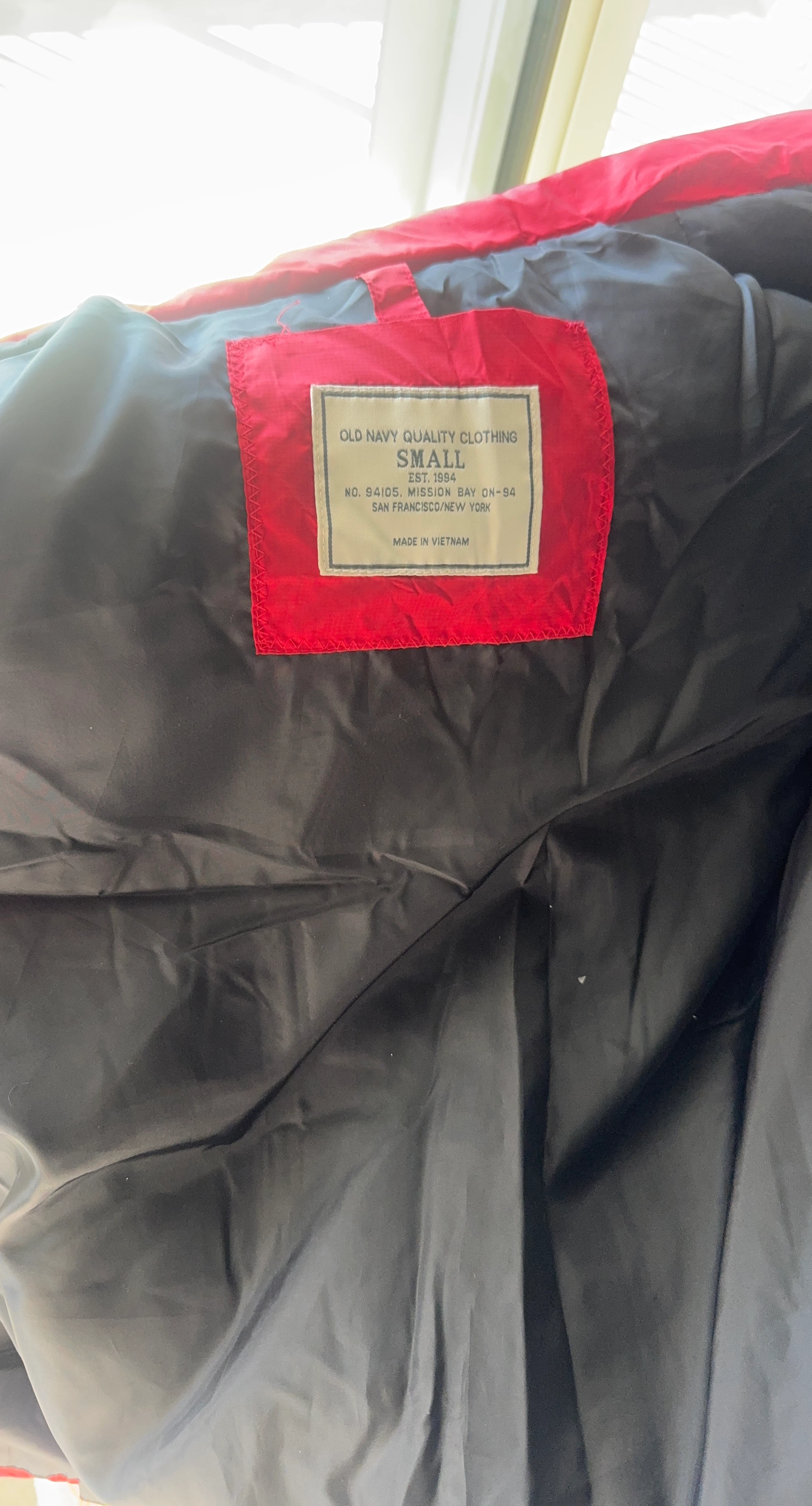 Old Navy Red Puffer Jacket