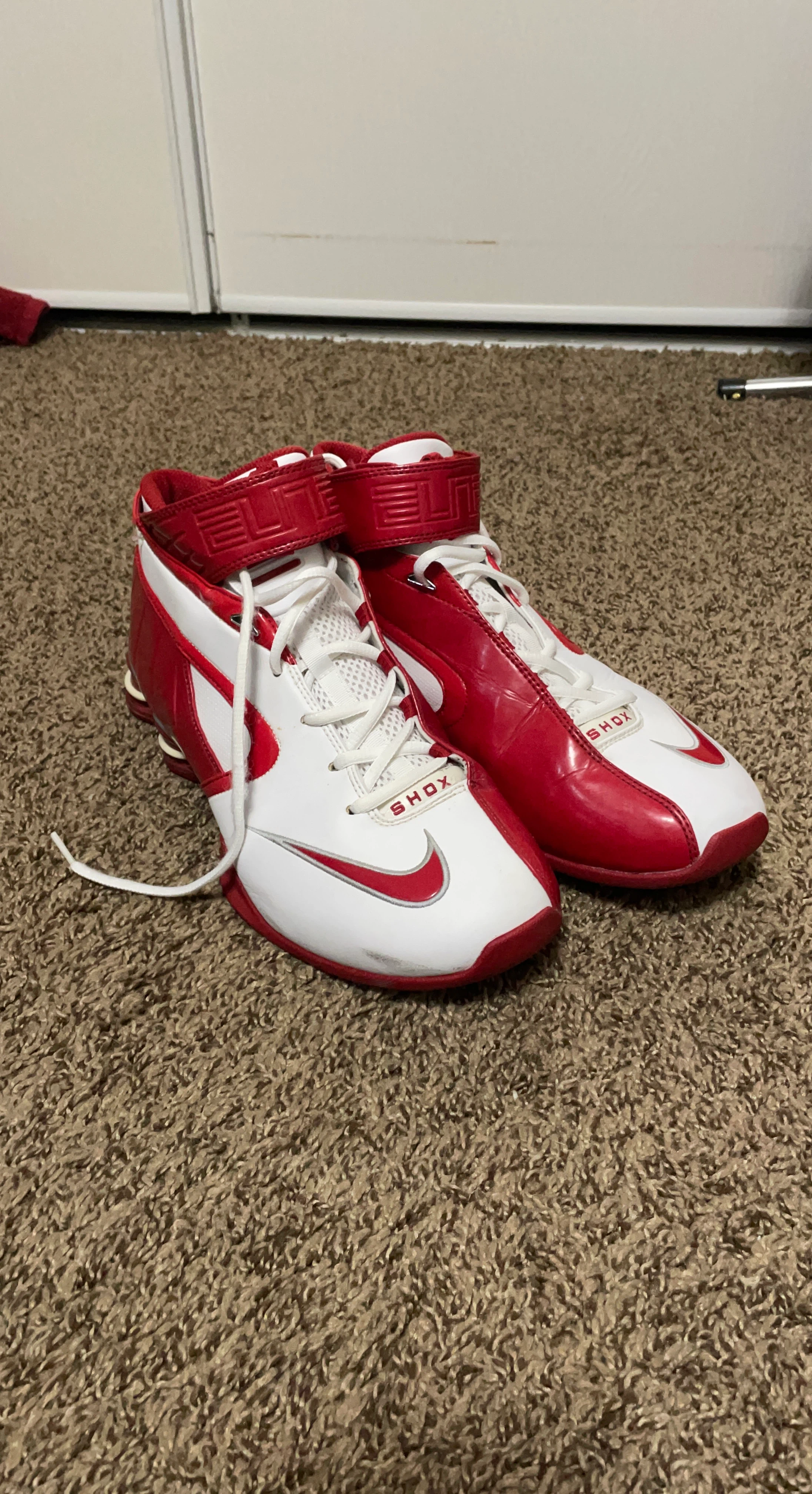 Nike Shox Elite Basketball Shoes - Red and White