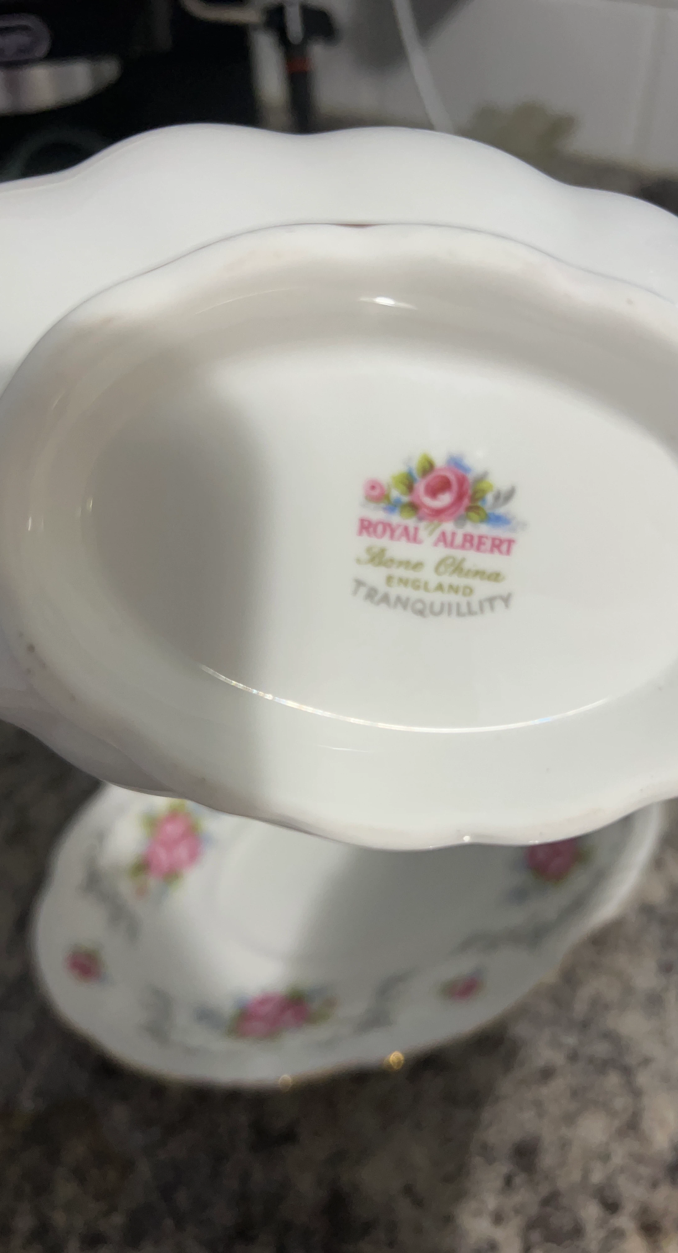 Royal Albert Tranquillity Gravy Boat and Stand