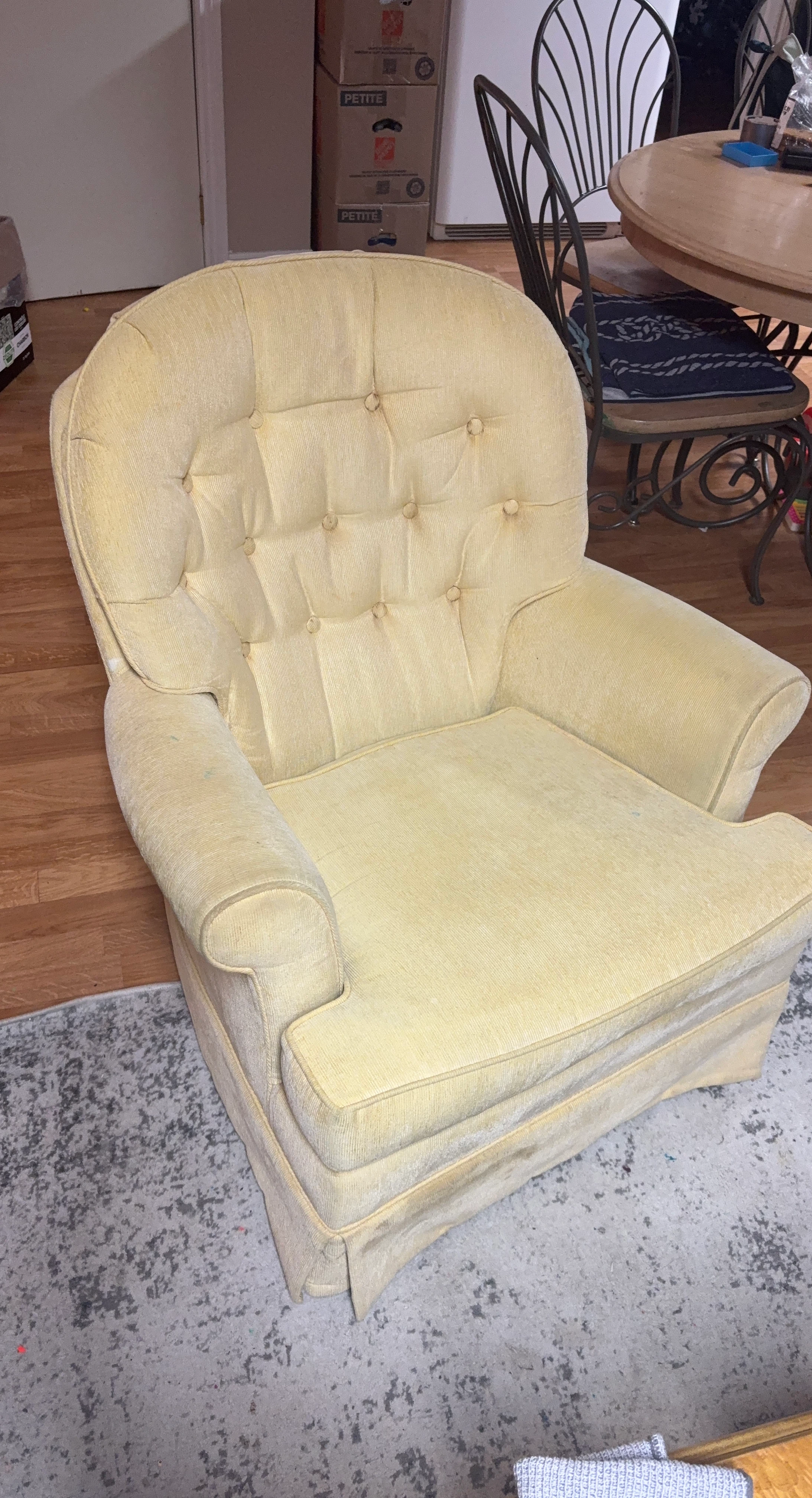 Yellow Tufted Armchair