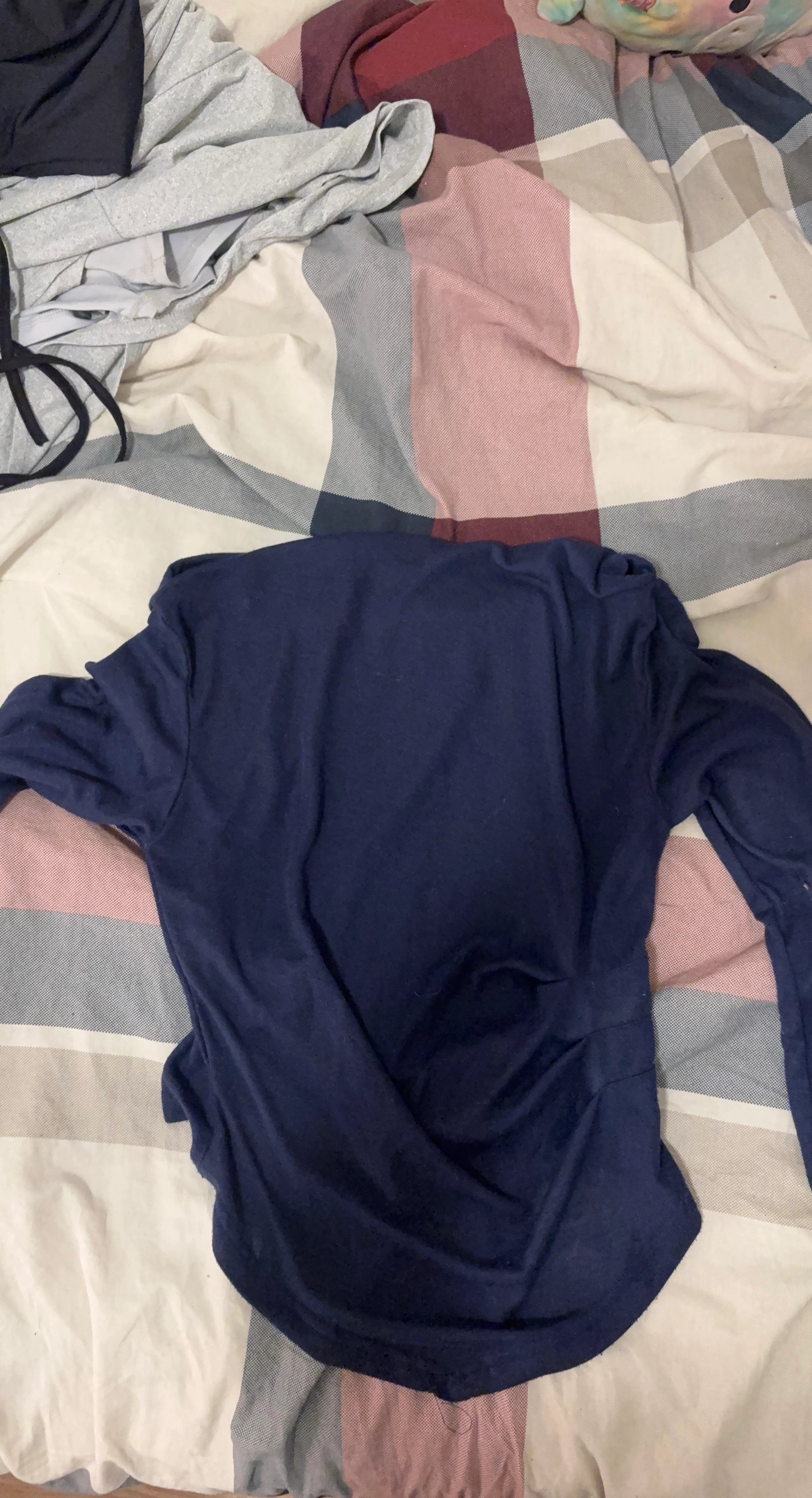 Navy Blue Long Sleeve Top