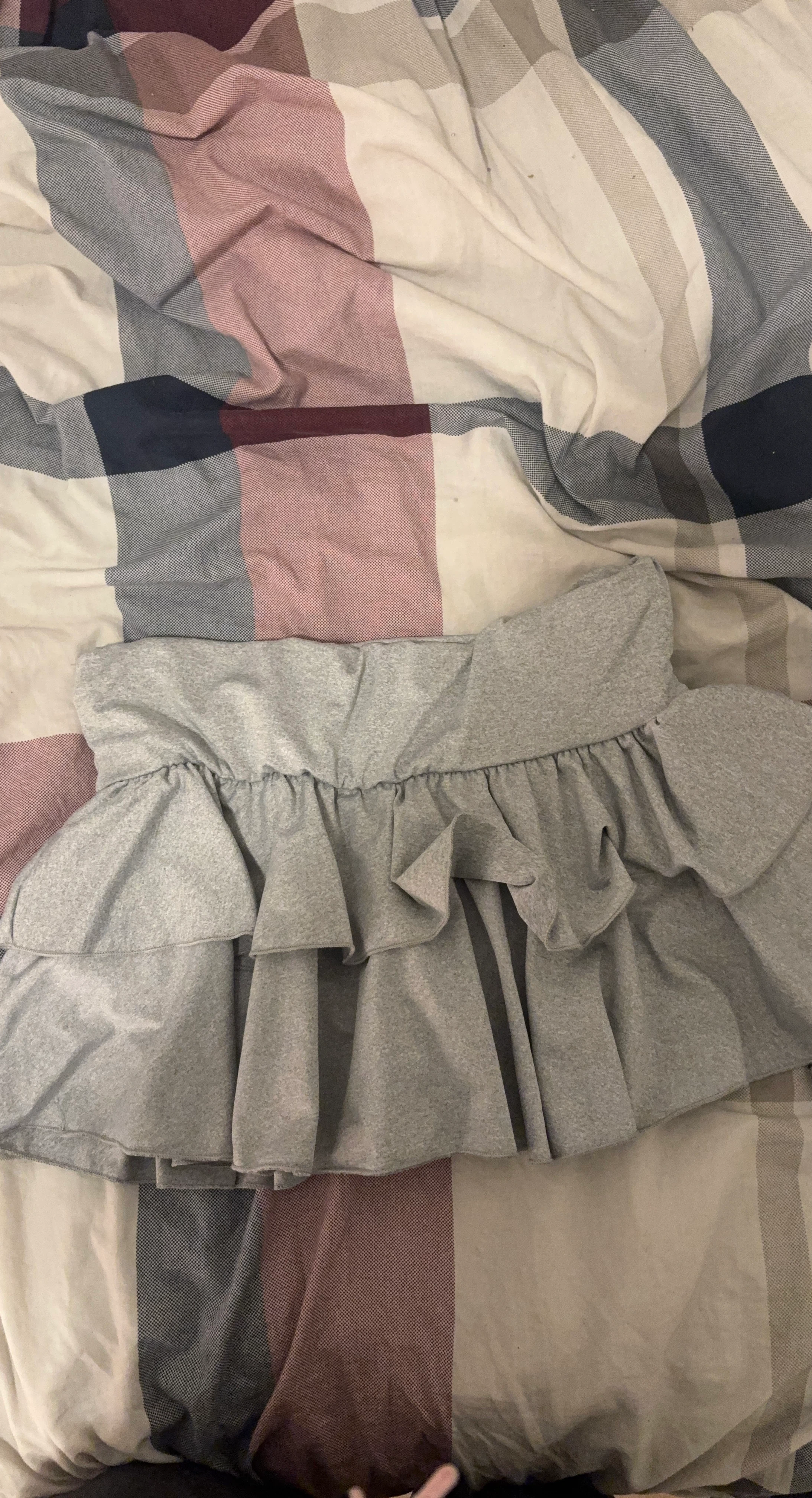 Grey ruffle skirt