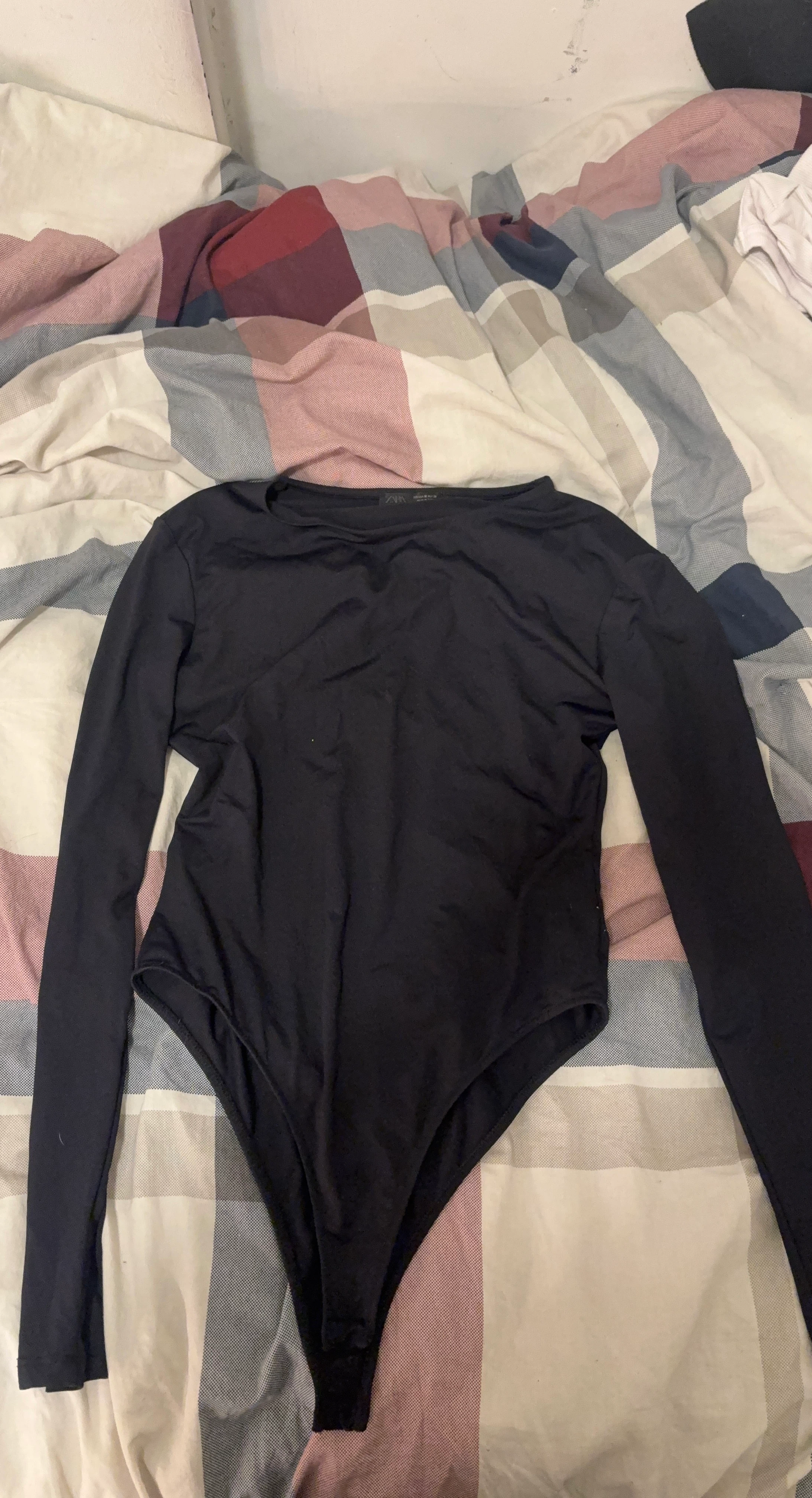 Zara Black Long Sleeve Bodysuit