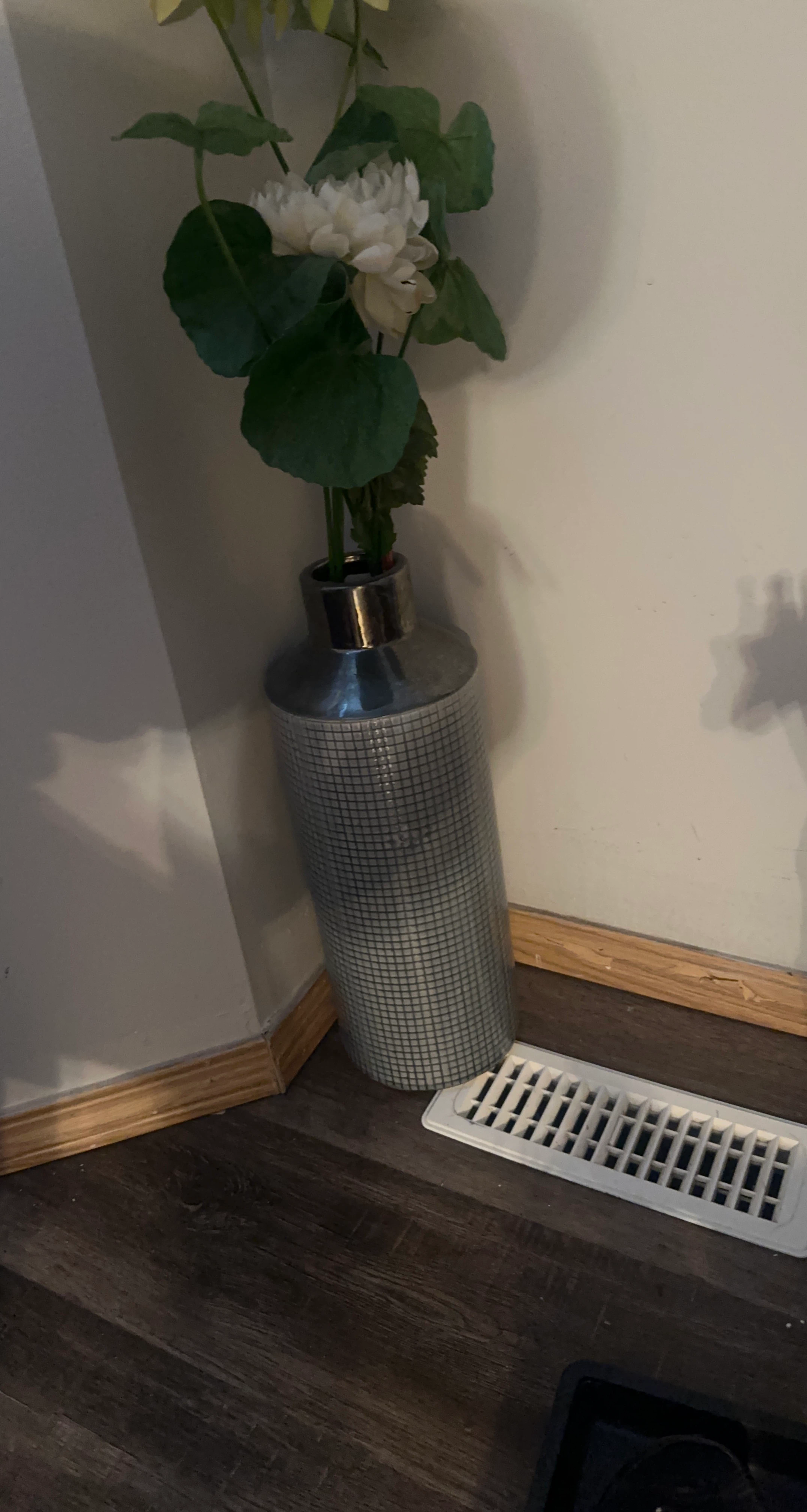 Decorative Silver Mosaic Floor Vase