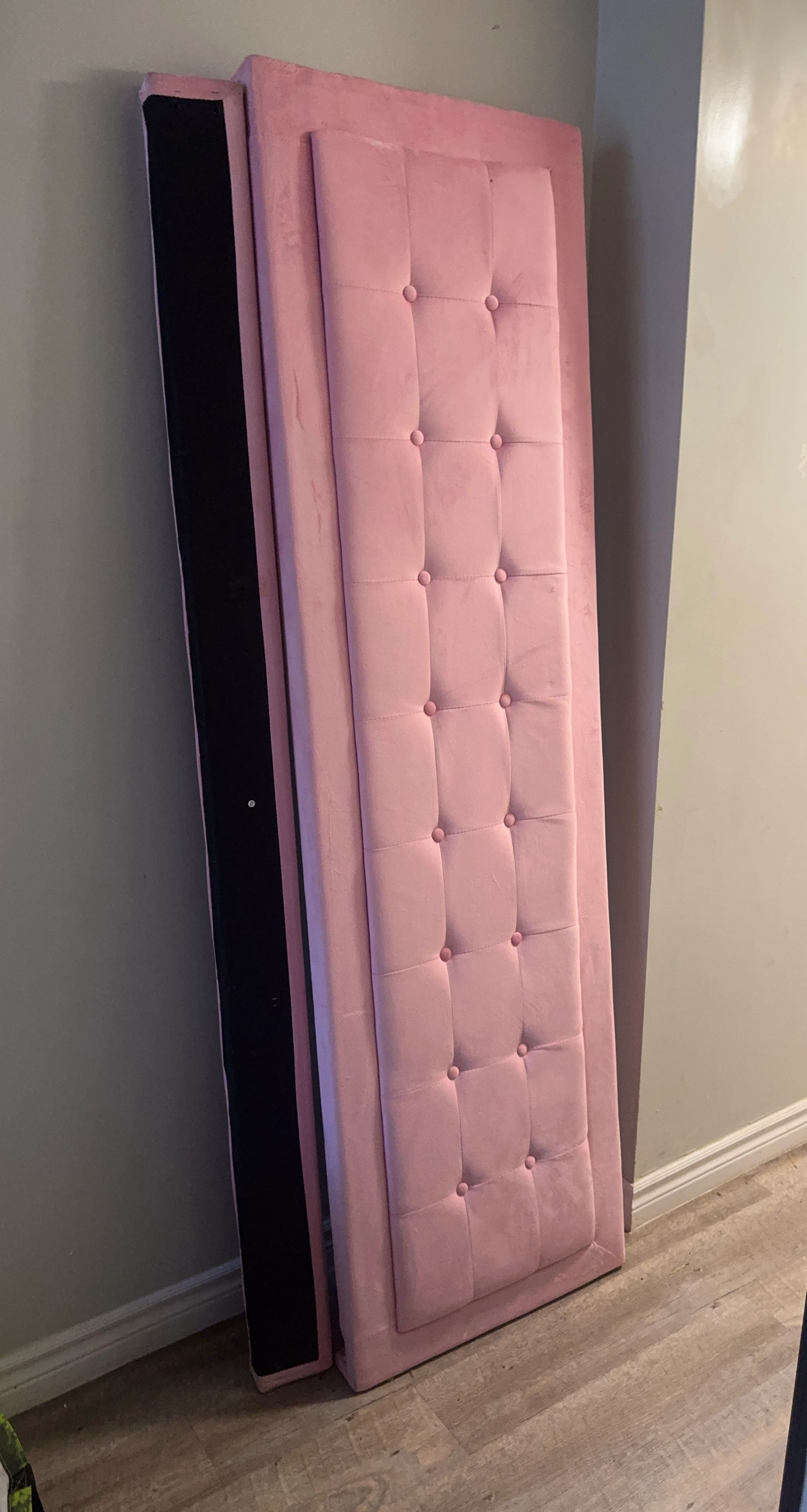 Pink Tufted Velvet king size headboard only