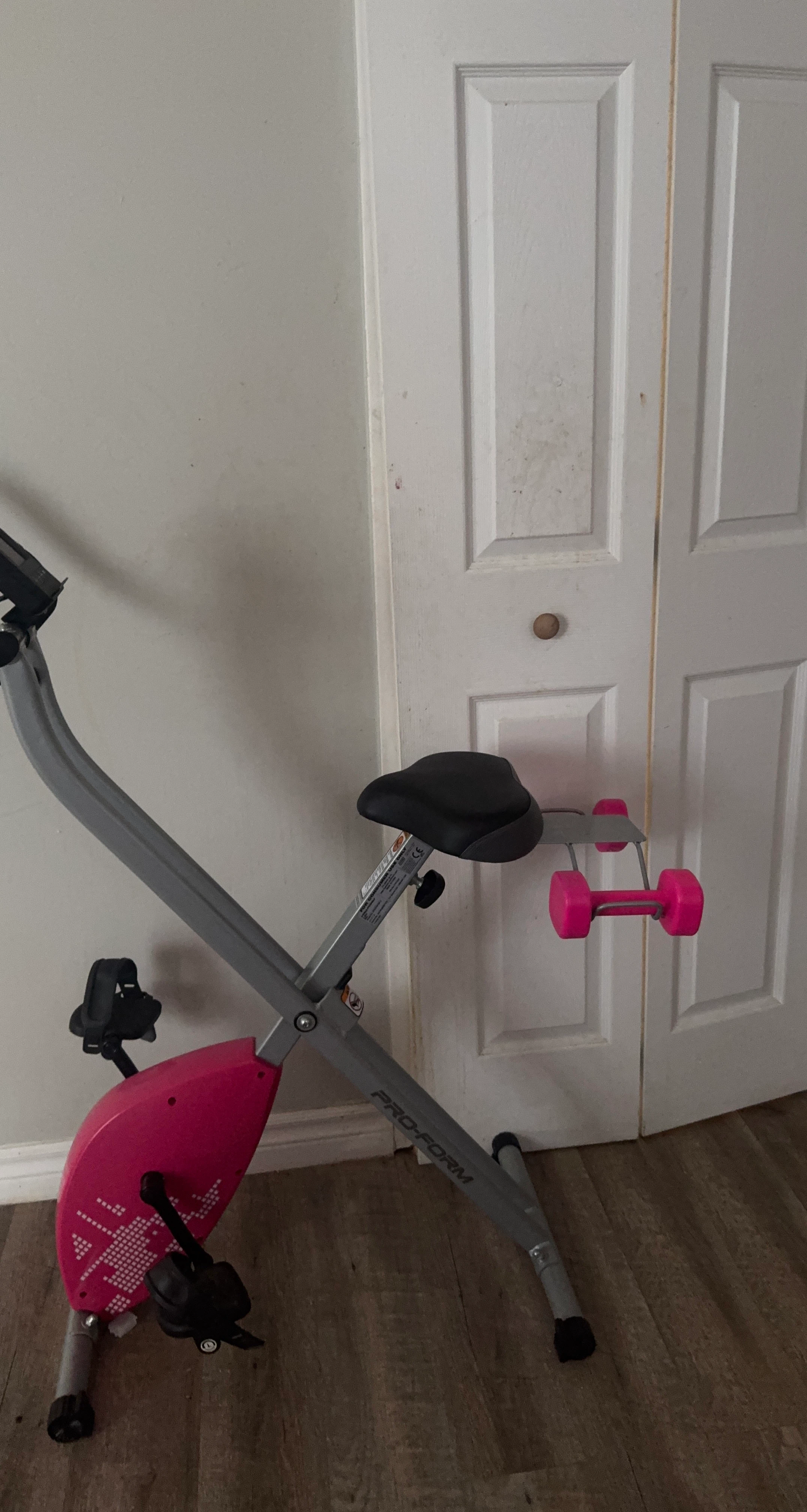 Pro-Form Stationary Exercise Bike with Dumbbells