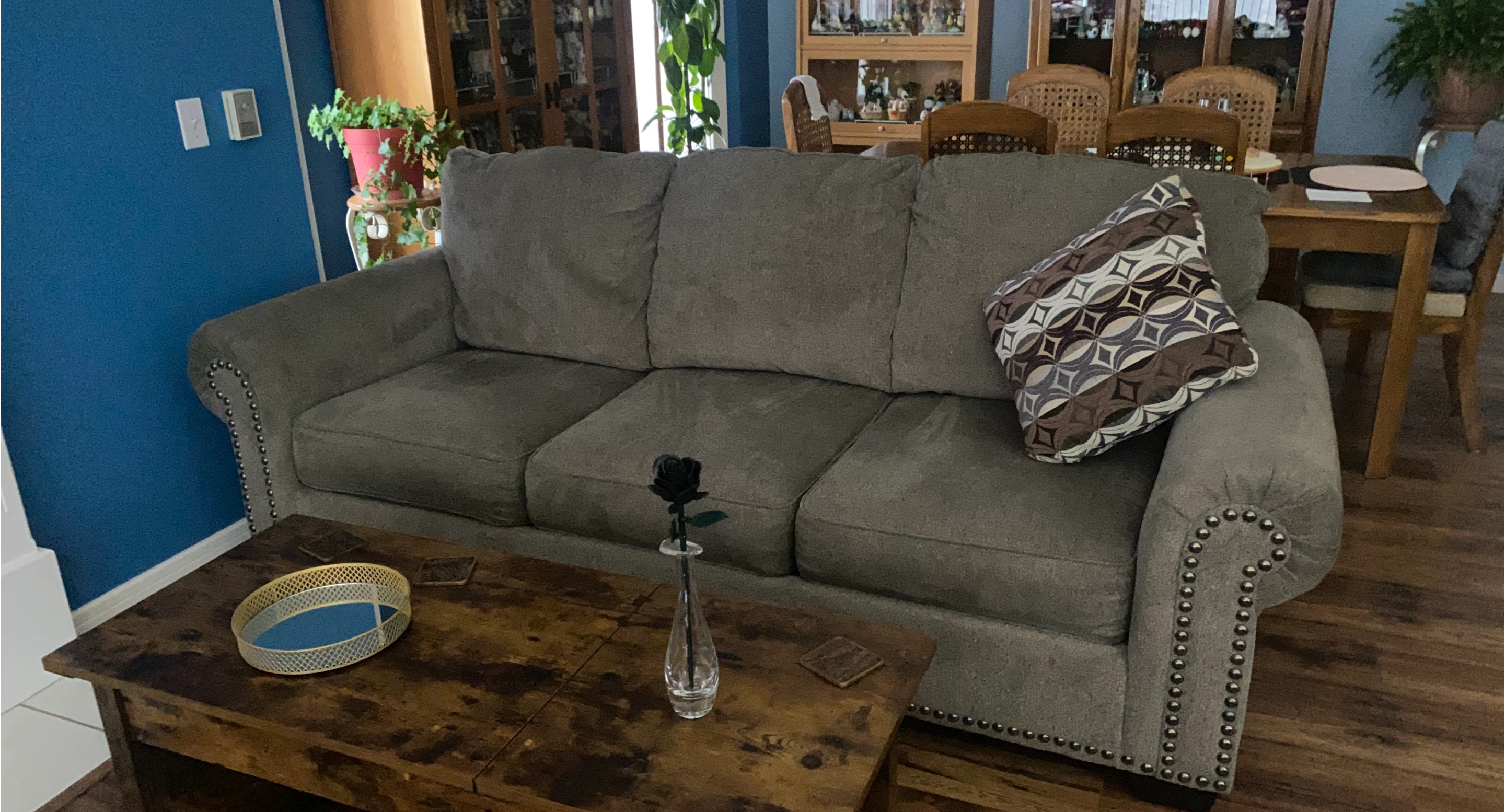 Grey Three-Seater Sofa