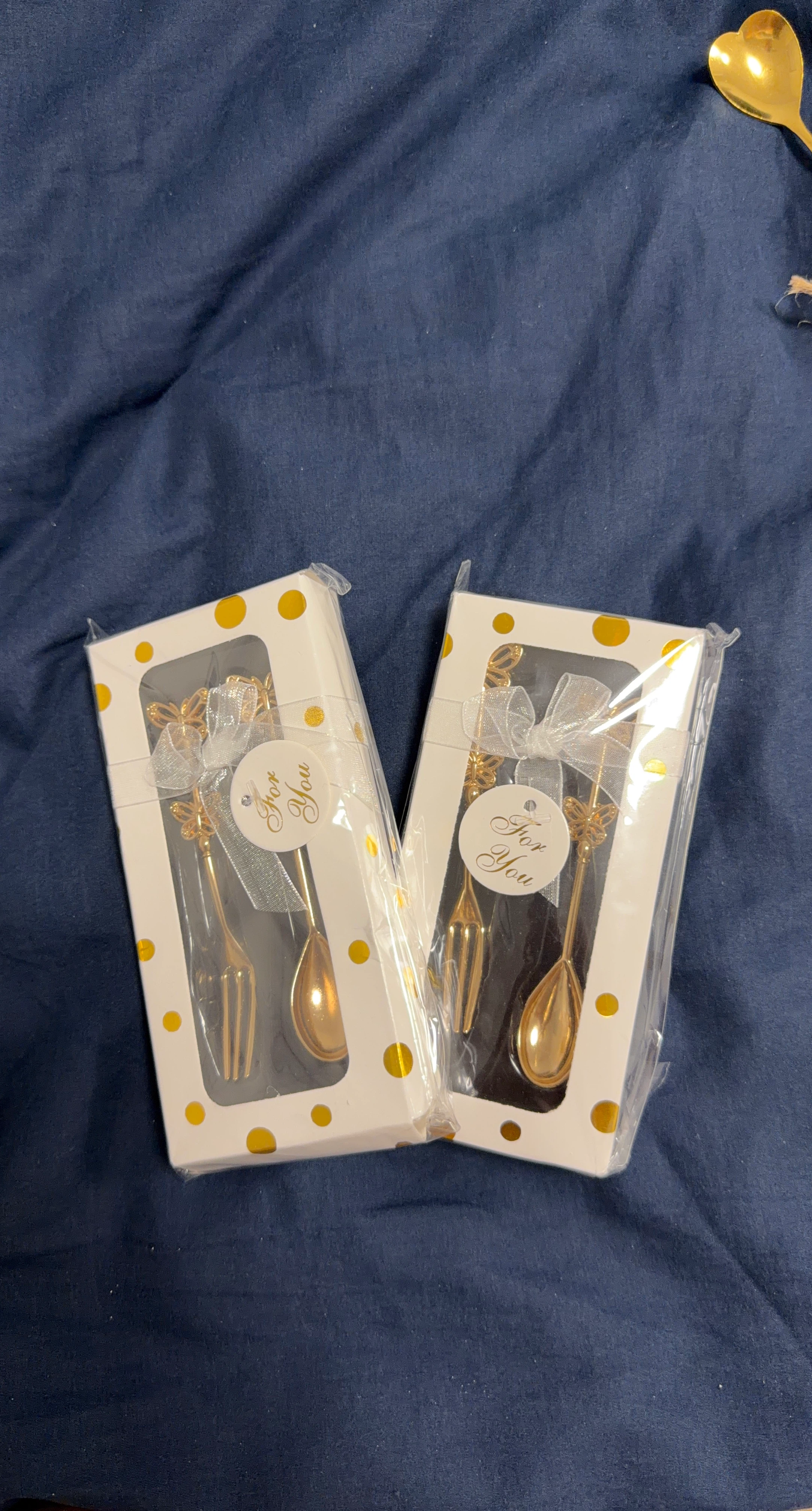 Butterfly Gold Spoon and Fork Sets