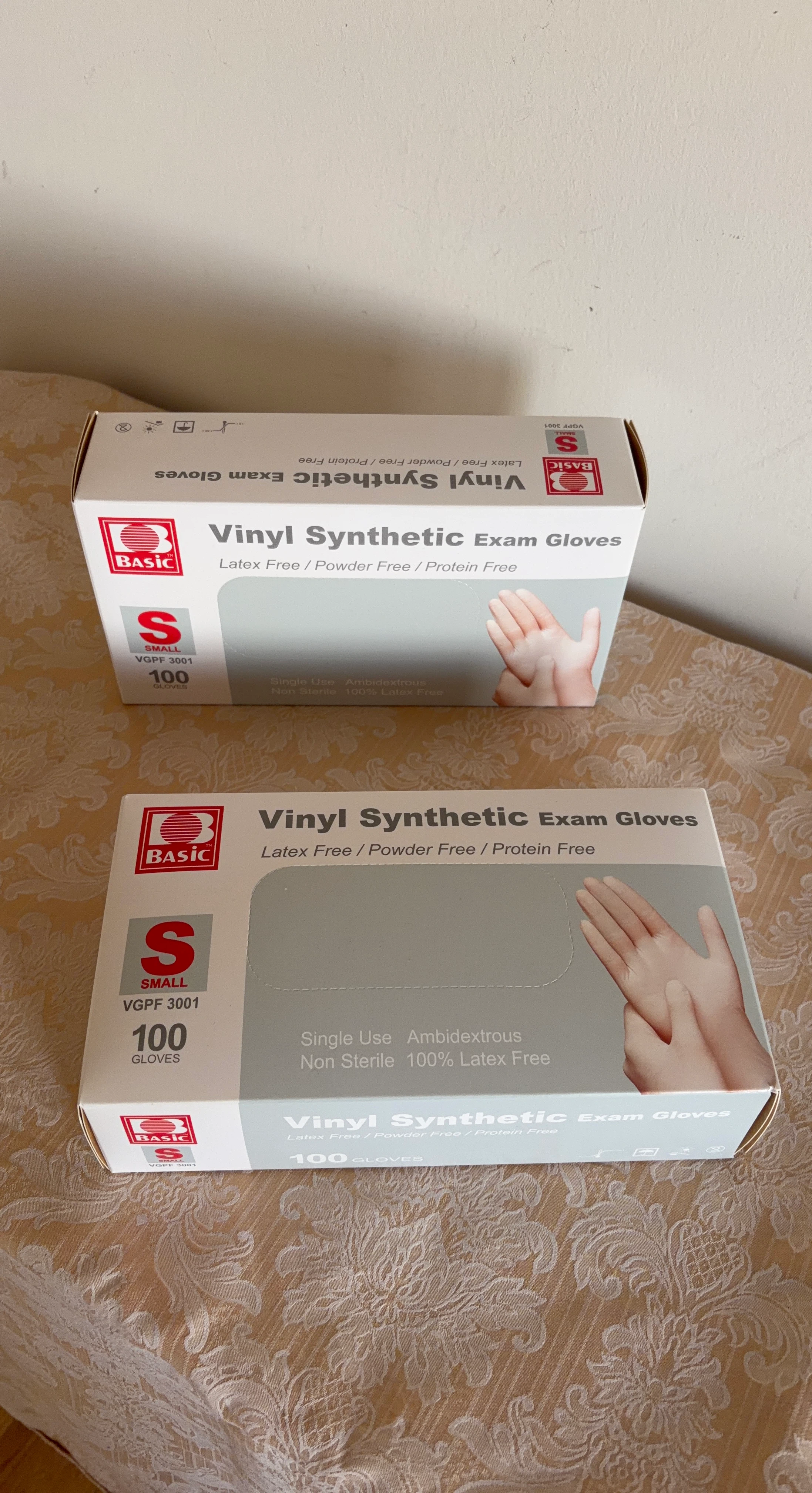 Basic Vinyl Synthetic Exam Gloves Small
