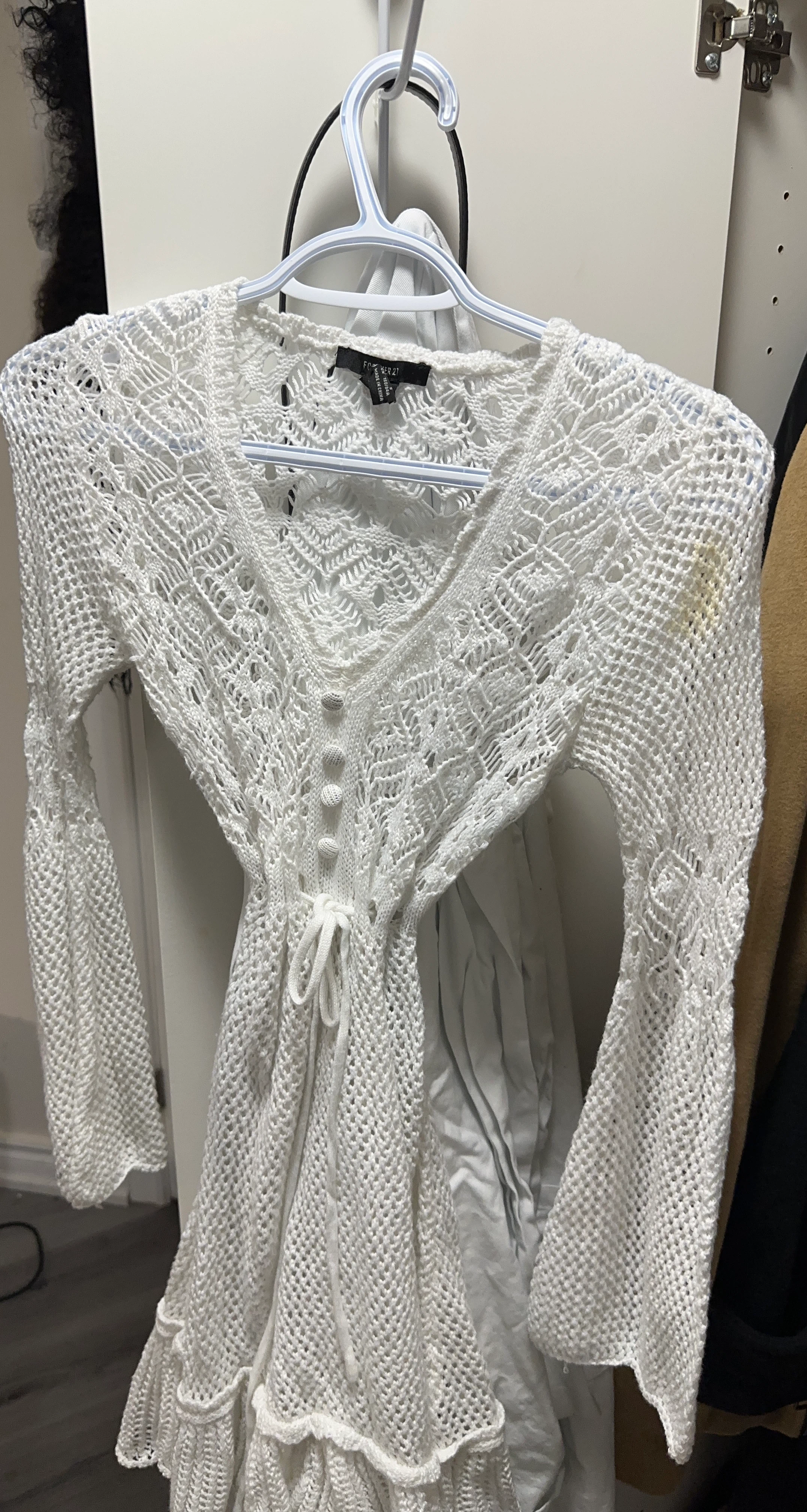 Forever 21 White Crochet Cardigan