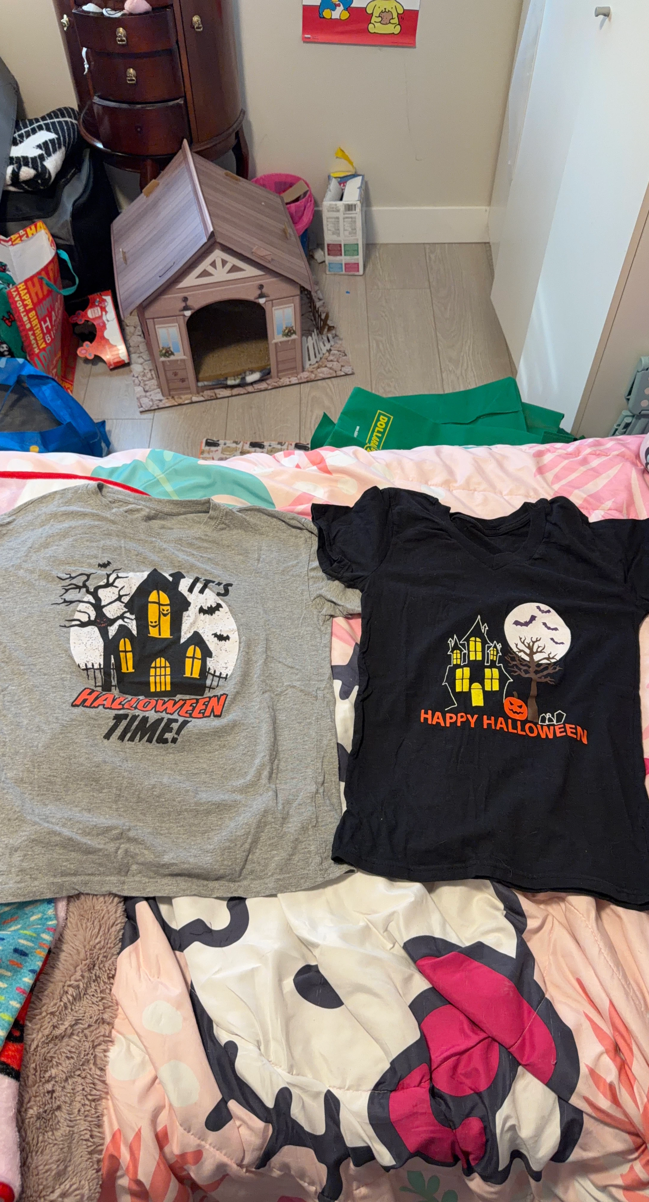 Two Halloween Graphic T-Shirts Size Large