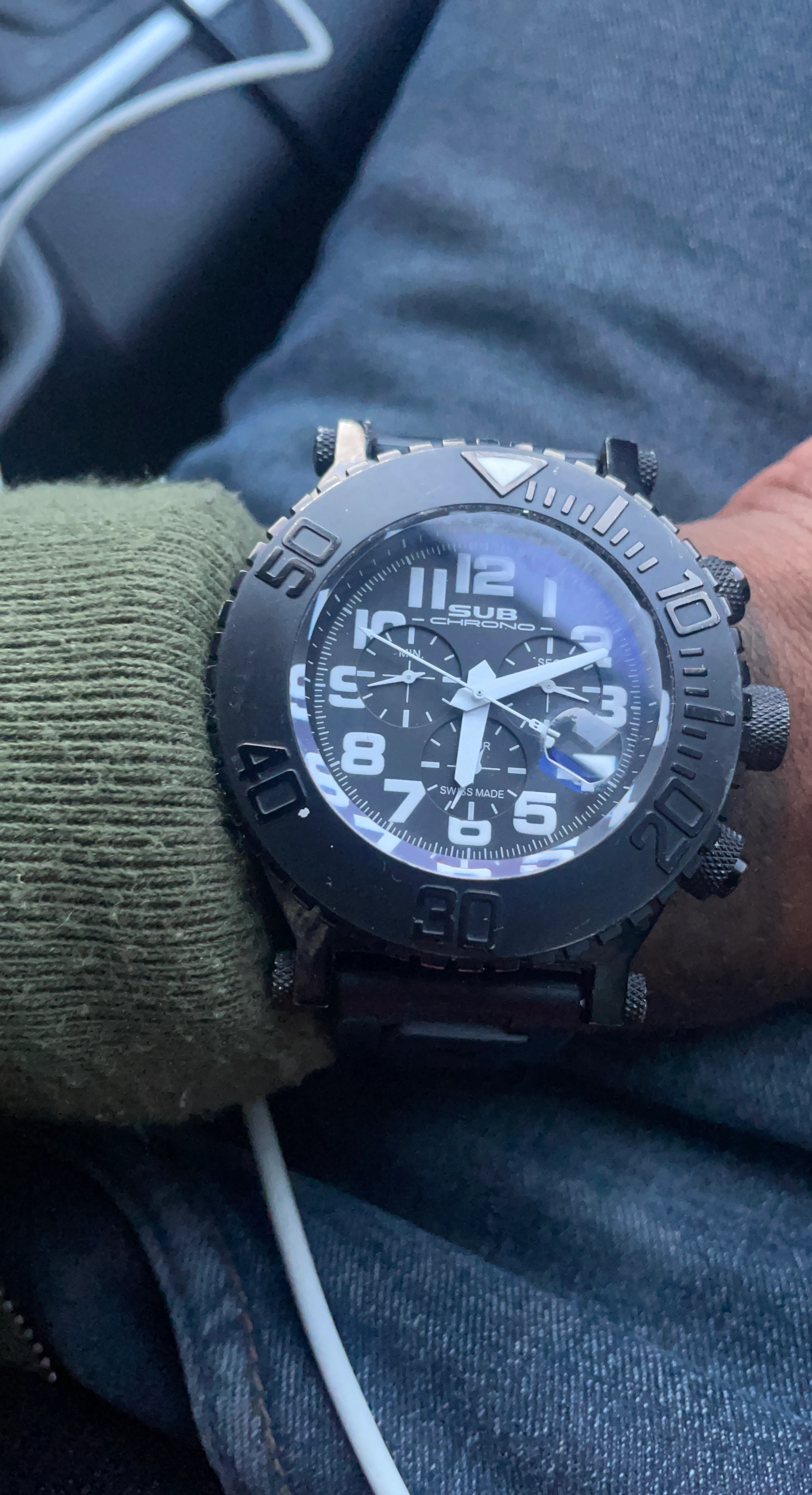 Sub Chrono Black Swiss Made Watch