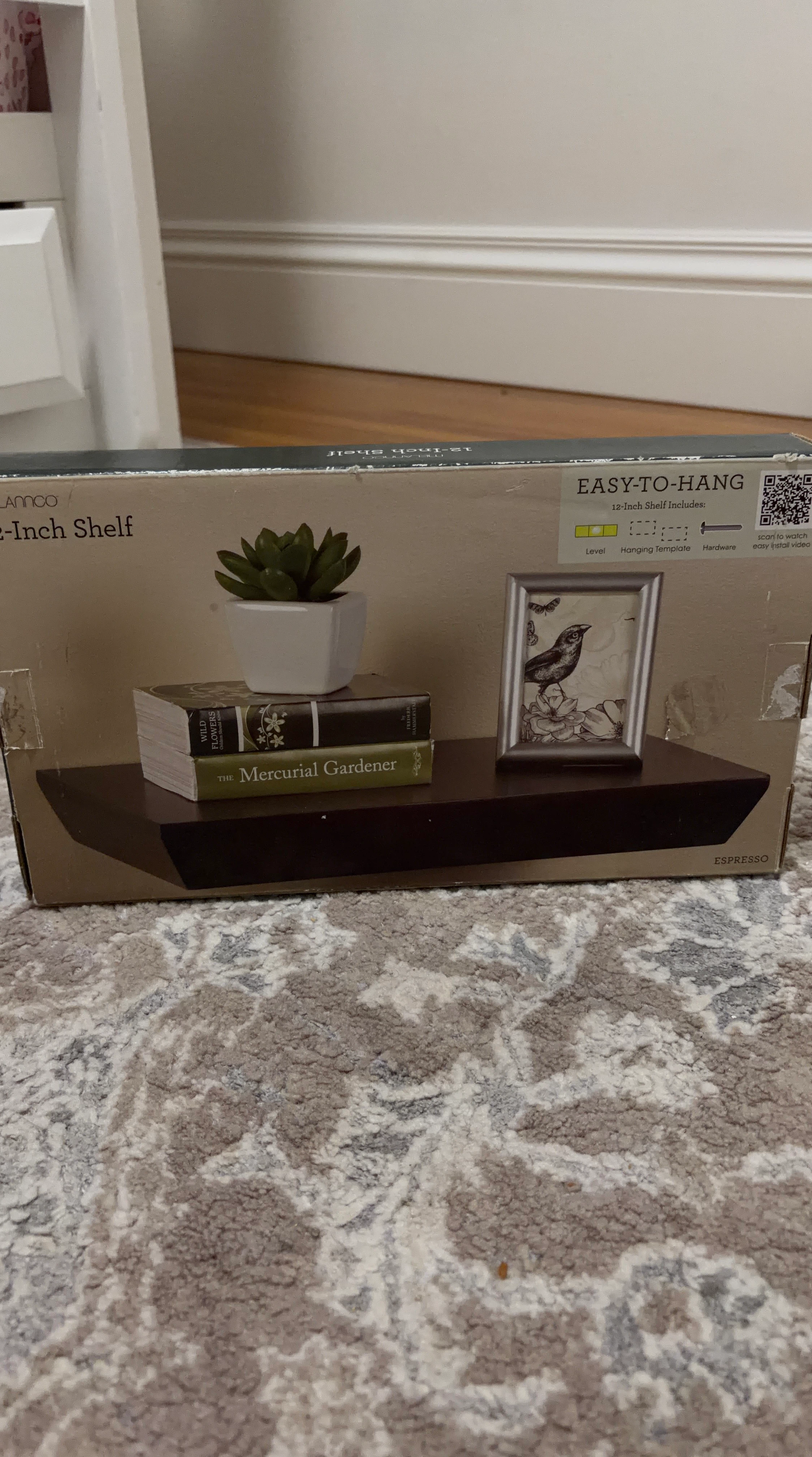 Melannco 12-Inch Espresso Floating Shelf