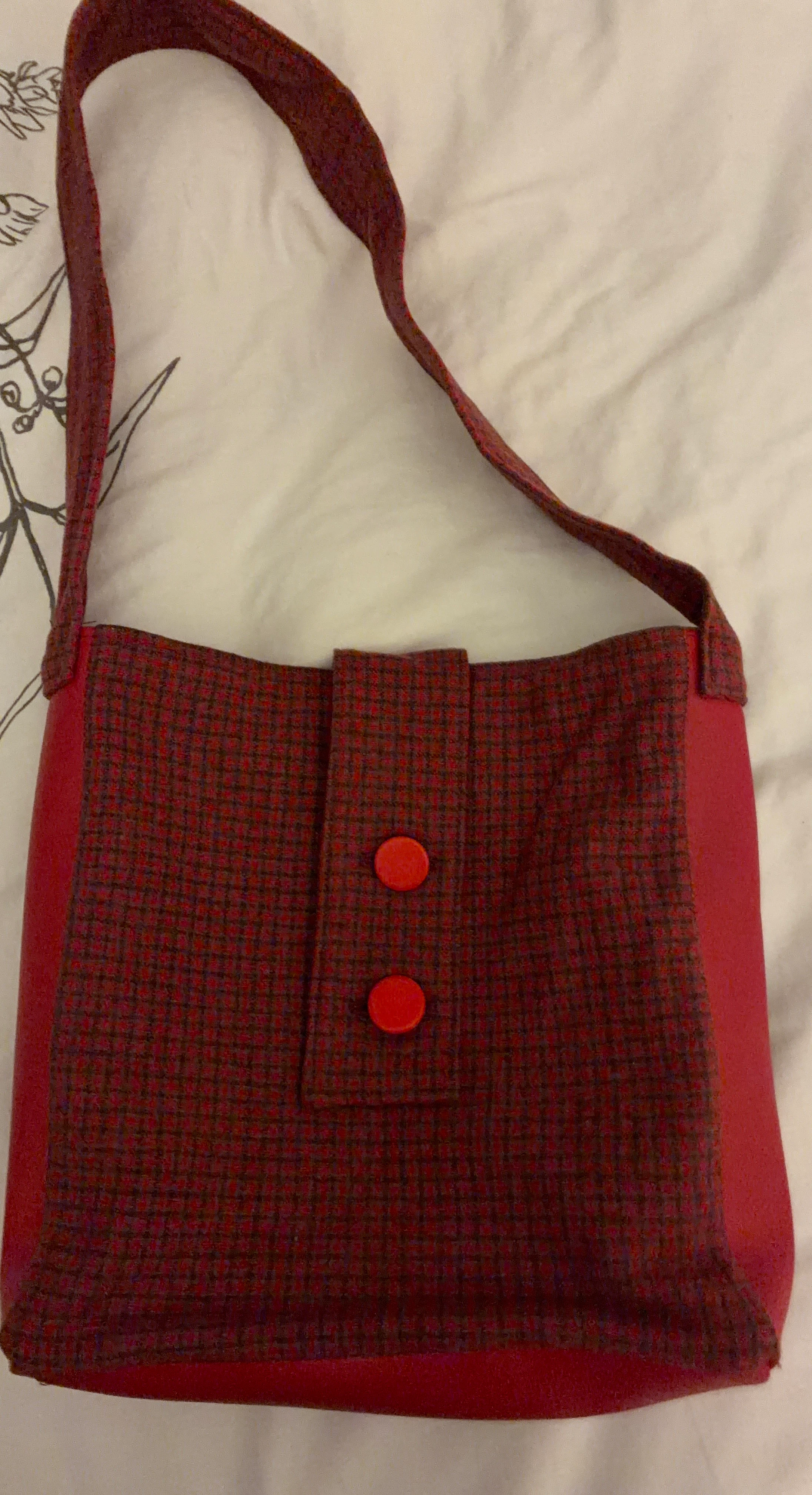 Red Plaid Shoulder Bag