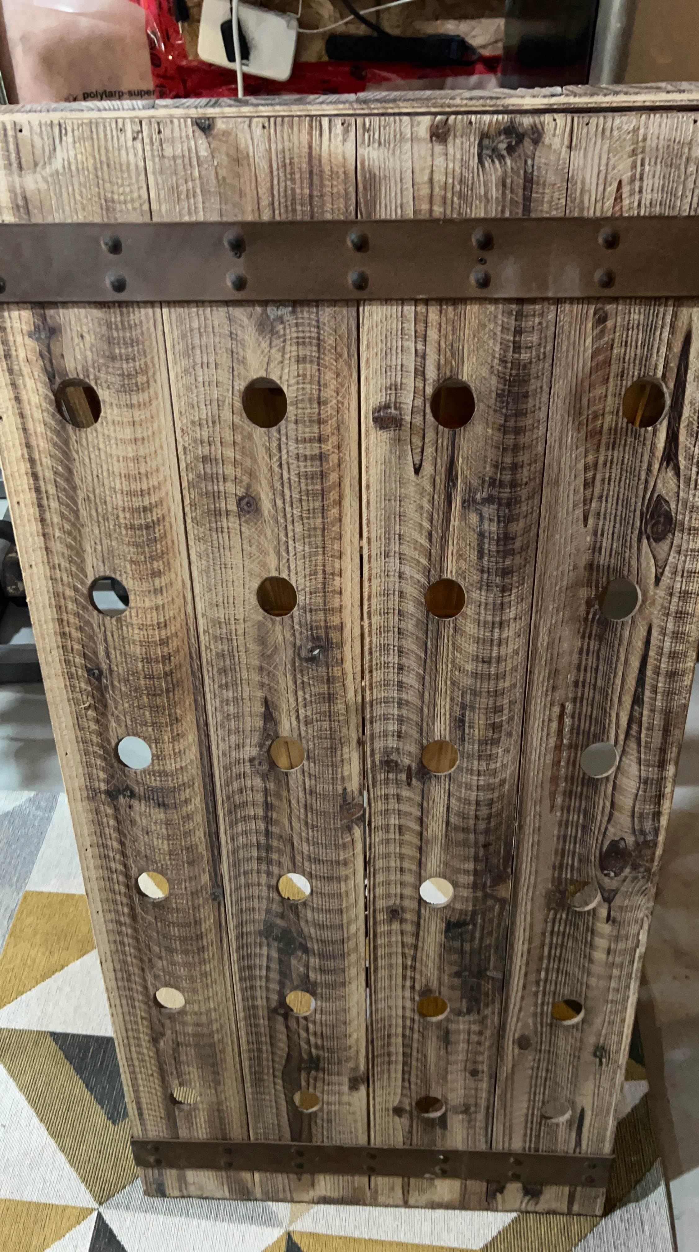 Rustic A-Frame Wooden Bottle Rack