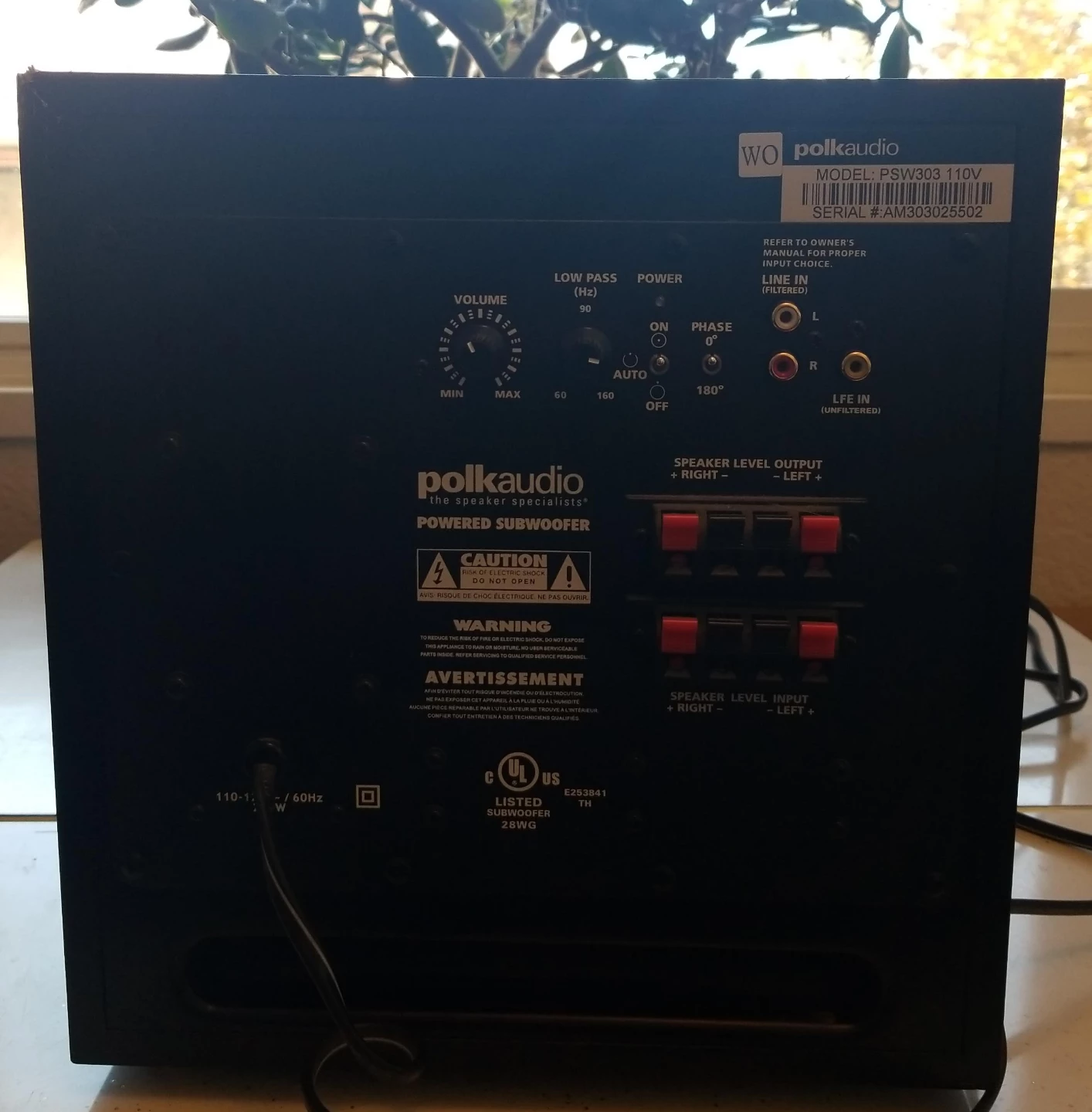 Polk Audio PSW303 Powered Subwoofer