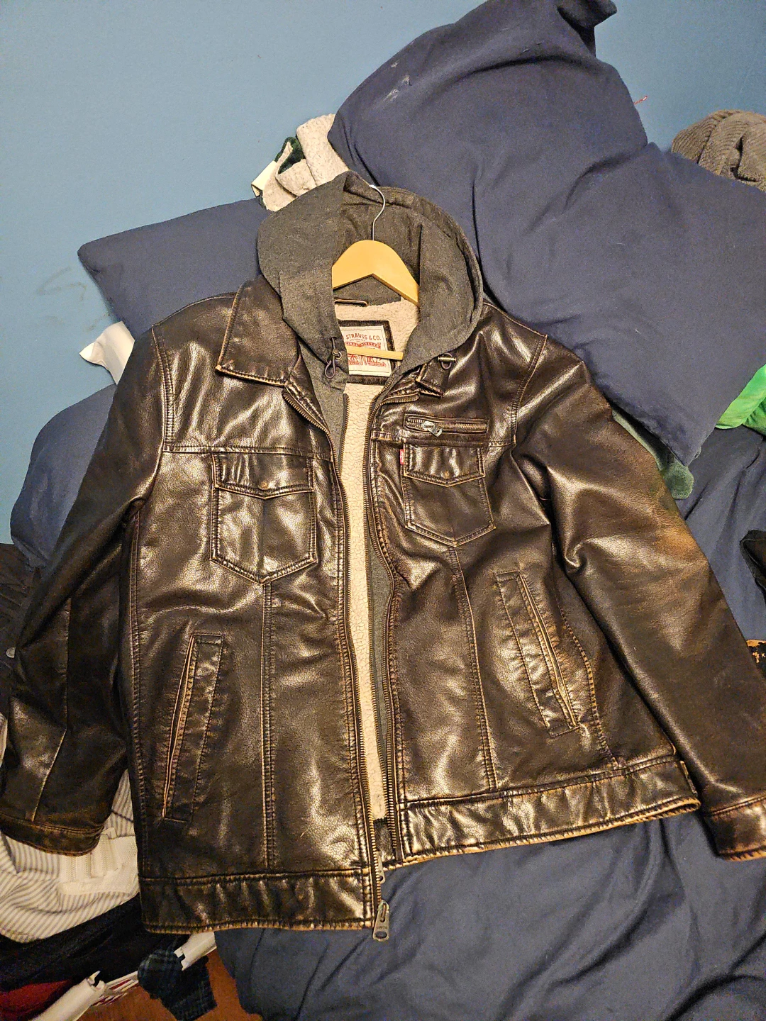Levi's Faux Leather Hooded Jacket