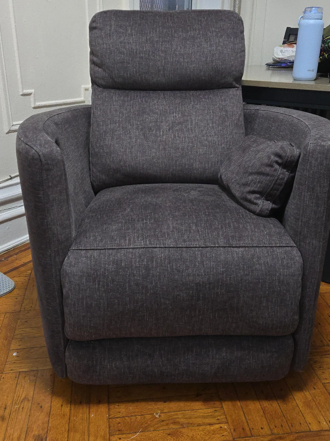 Dark Gray Fabric Recliner Armchair