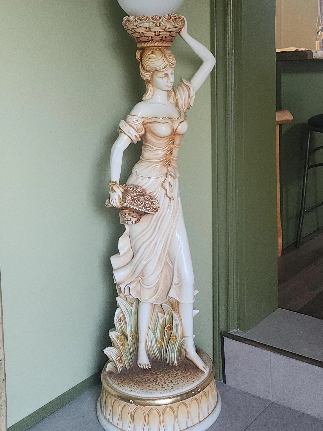 Vintage Lady Figurine Floor Lamp
