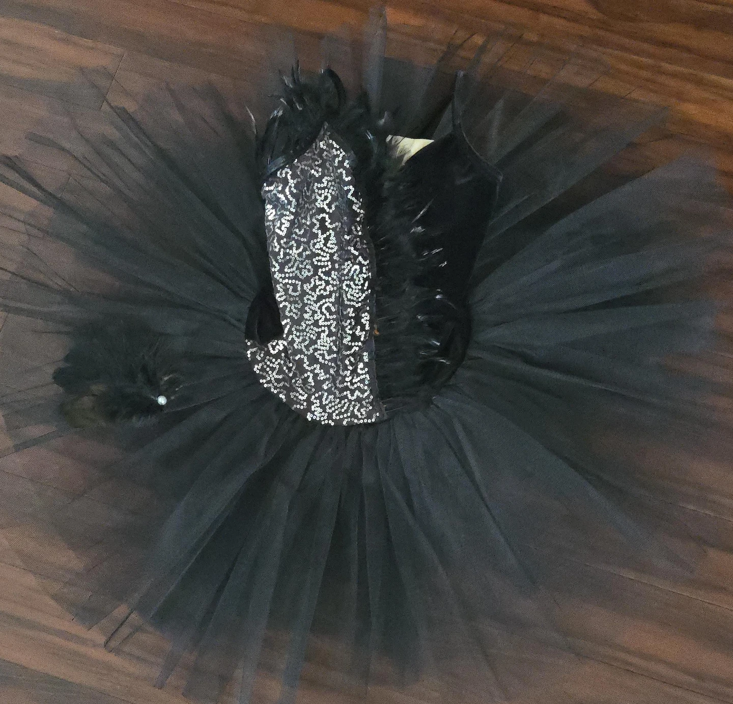 Black Velvet Sequin and Feather Ballet Tutu costume - photo 3