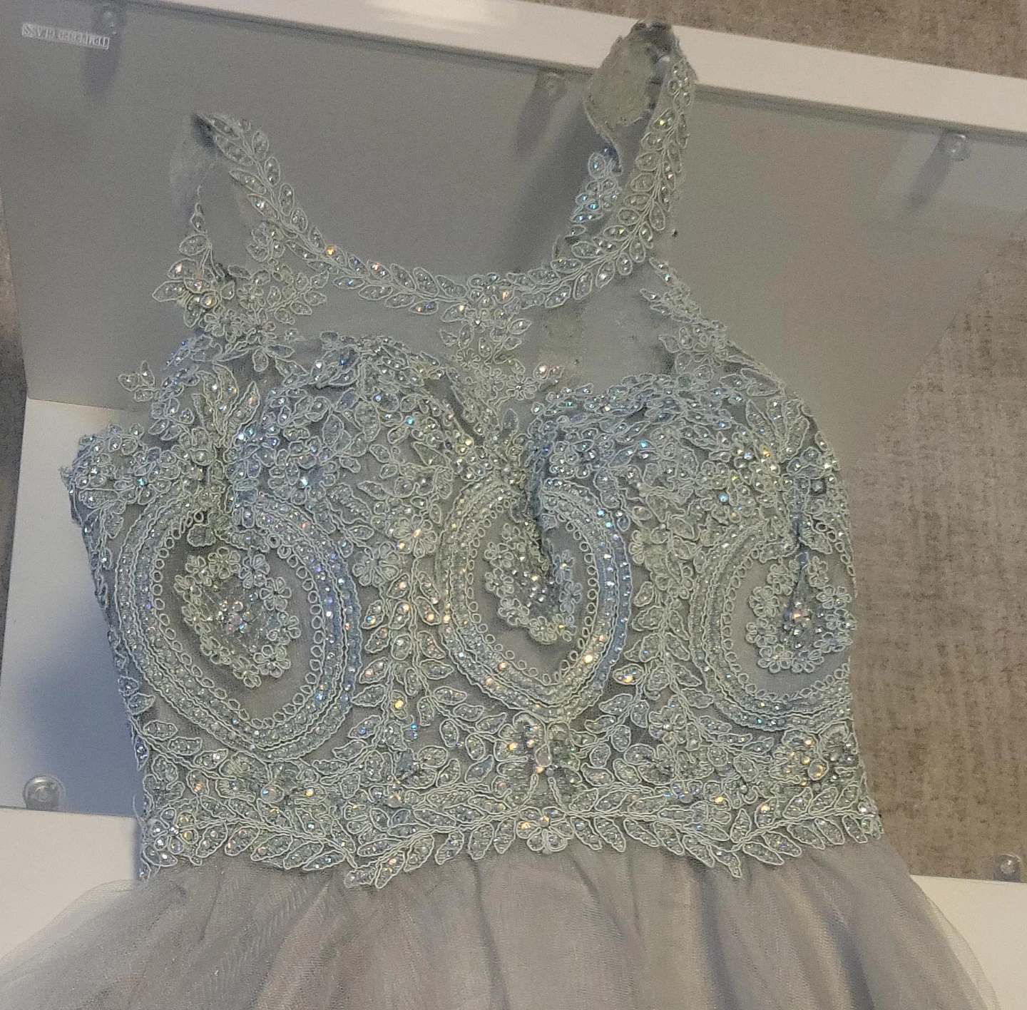 Silver Embellished Mini Dress