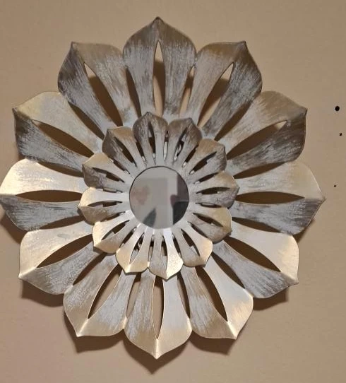 Metal Flower Wall Mirror