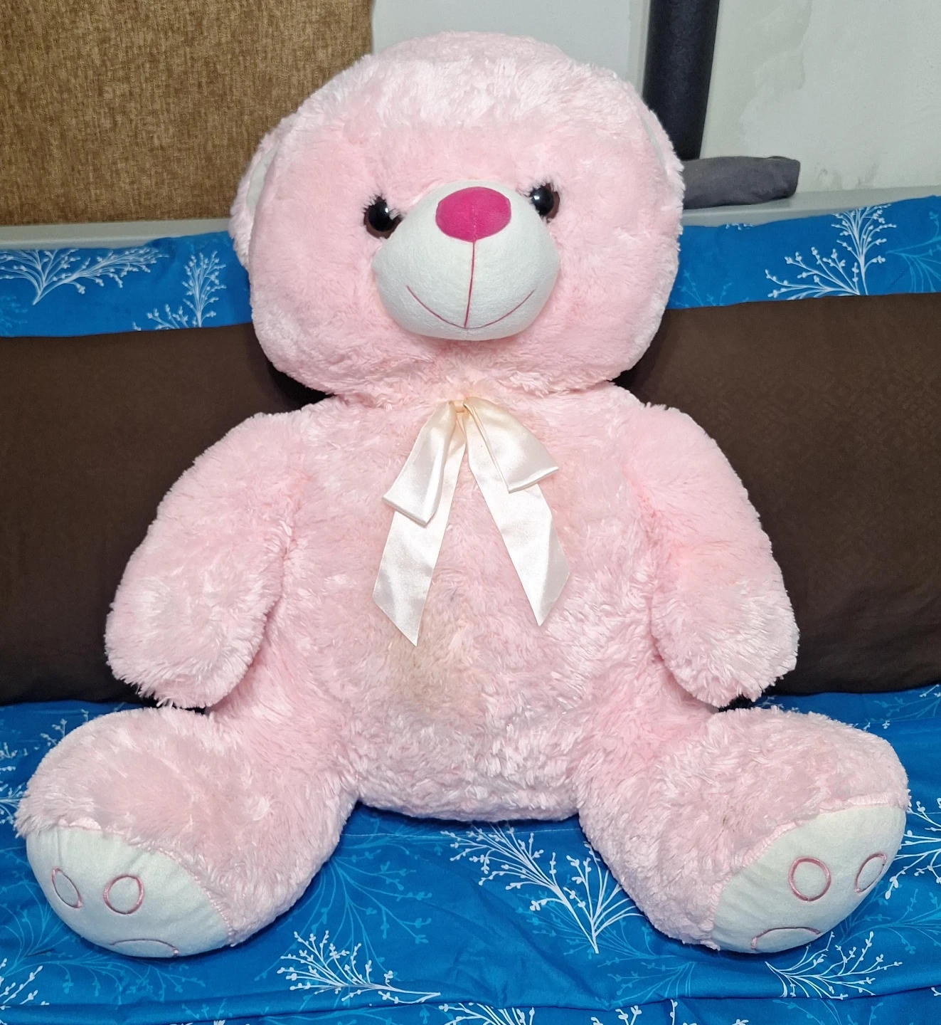 Large Pink Plush Teddy Bear( 10" D x 24" W x 32" H)