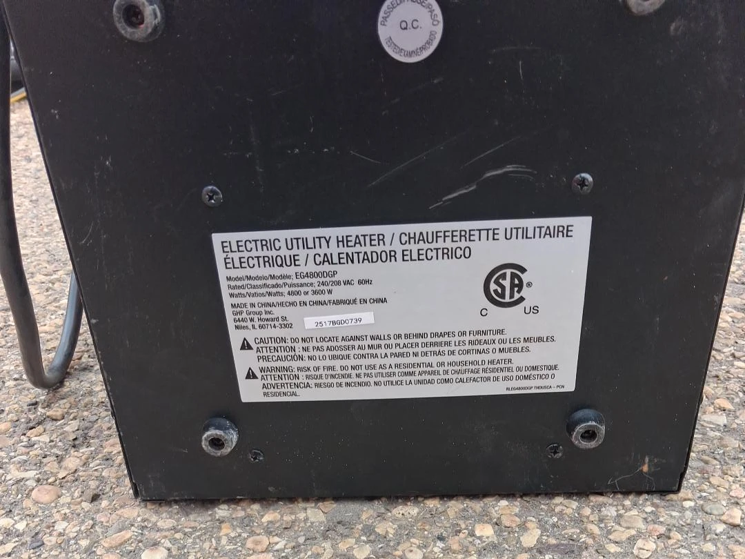 Dyna-Glo Pro Electric Utility Heater EG4800DGP - photo 2