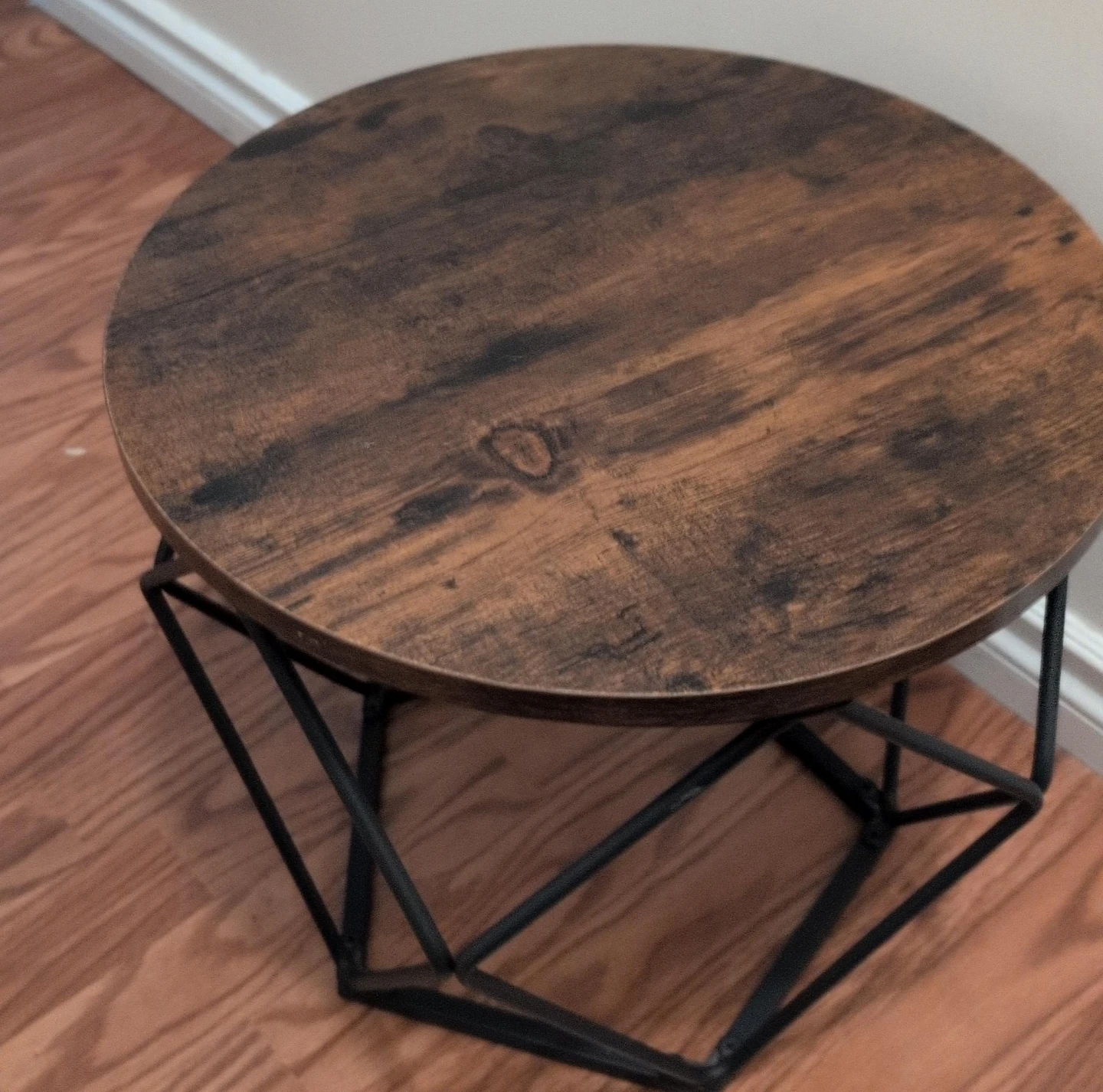 Industrial Style Round Side Table