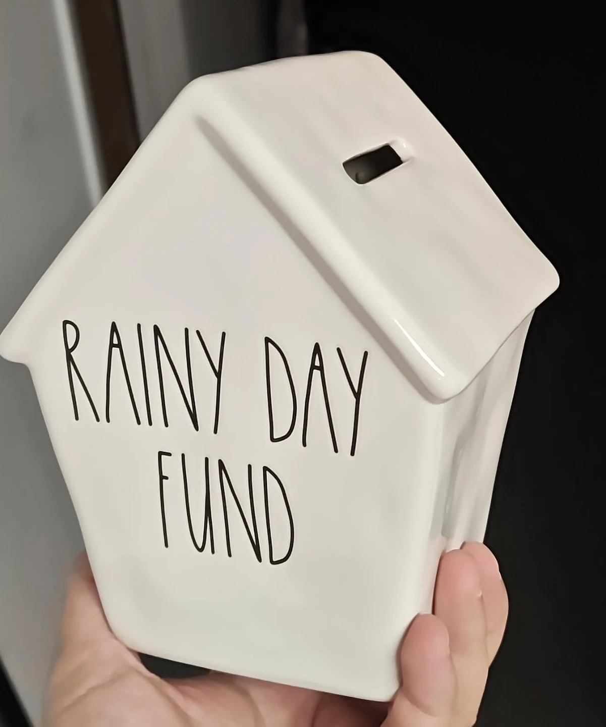 Rae Dunn Rainy Day Fund House Piggy Bank