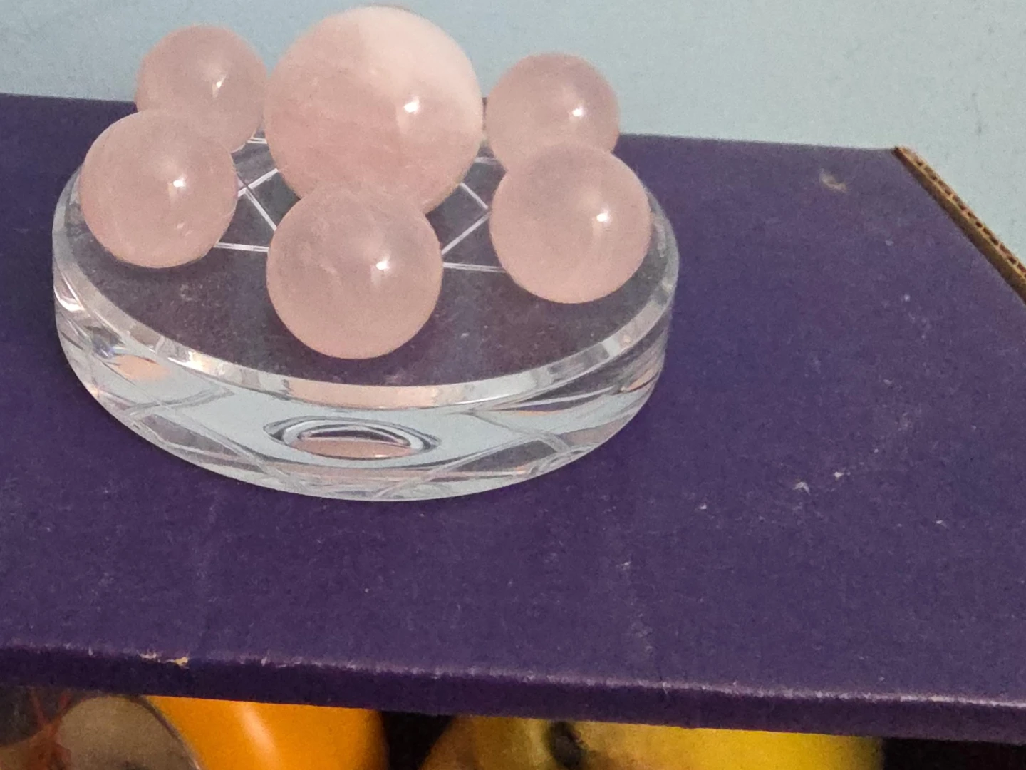 Rose Quartz Set on Crystal Base