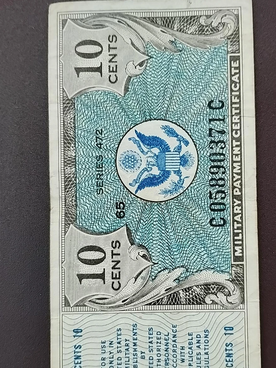 US Military Payment Certificate 10 Cents Series 472
