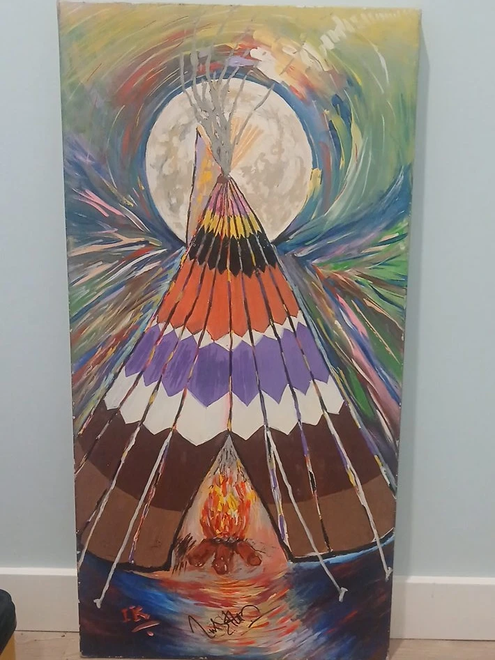 Tipi and Moon Painting